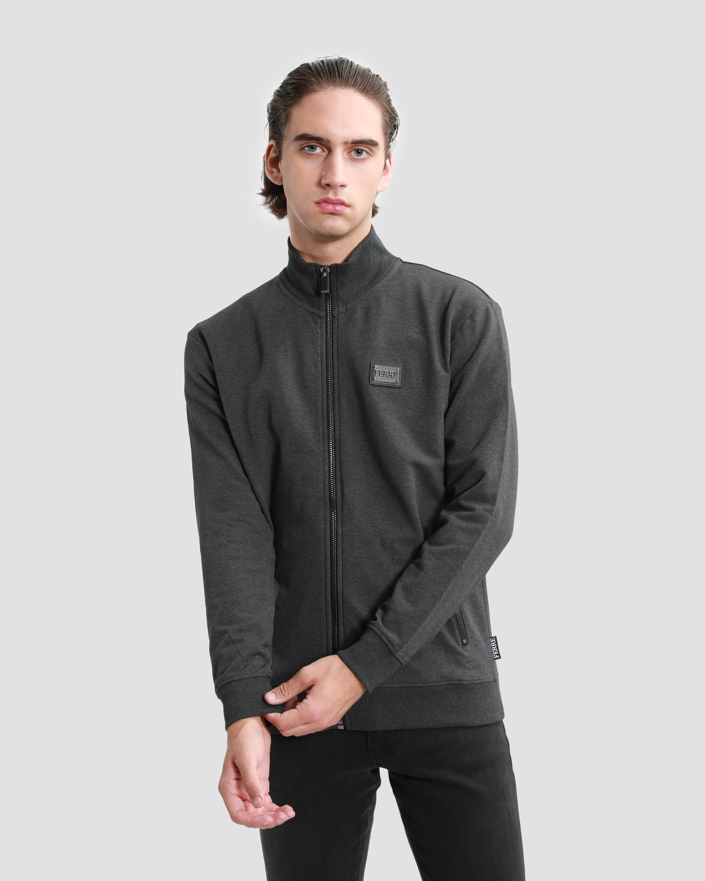 Grey Embroidered Back Tracksuit Jacket