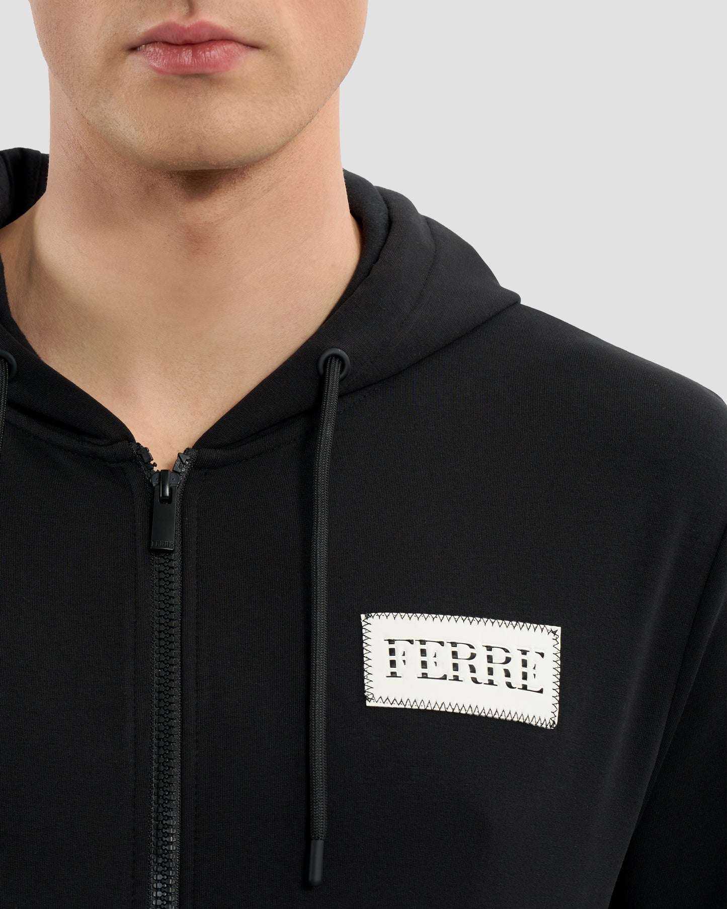 Brand Patched Hoodie Jacket