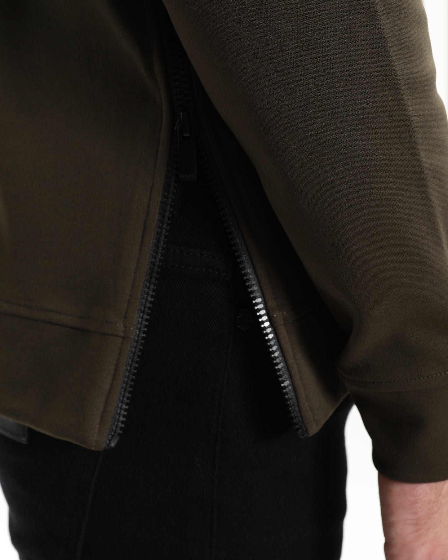 Embroidered Side Zip Hoodie