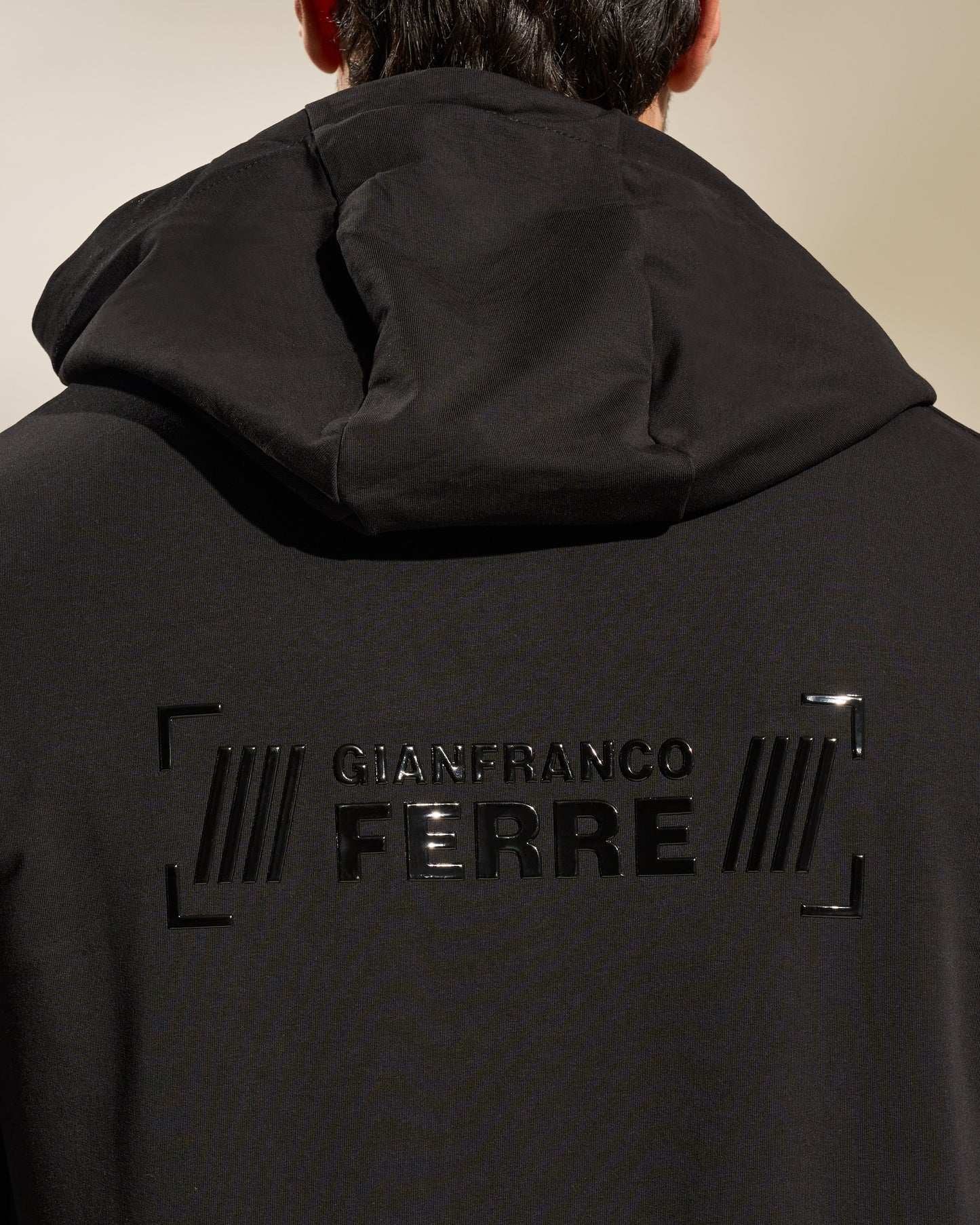 Stylish Black Rubber-Tape Jacket