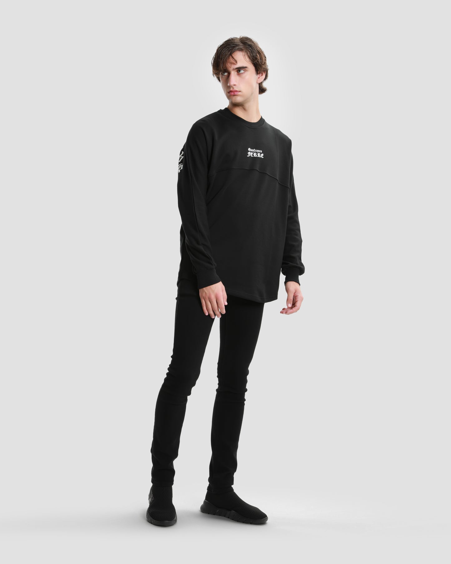 Goth Script Printed Sweatshirt