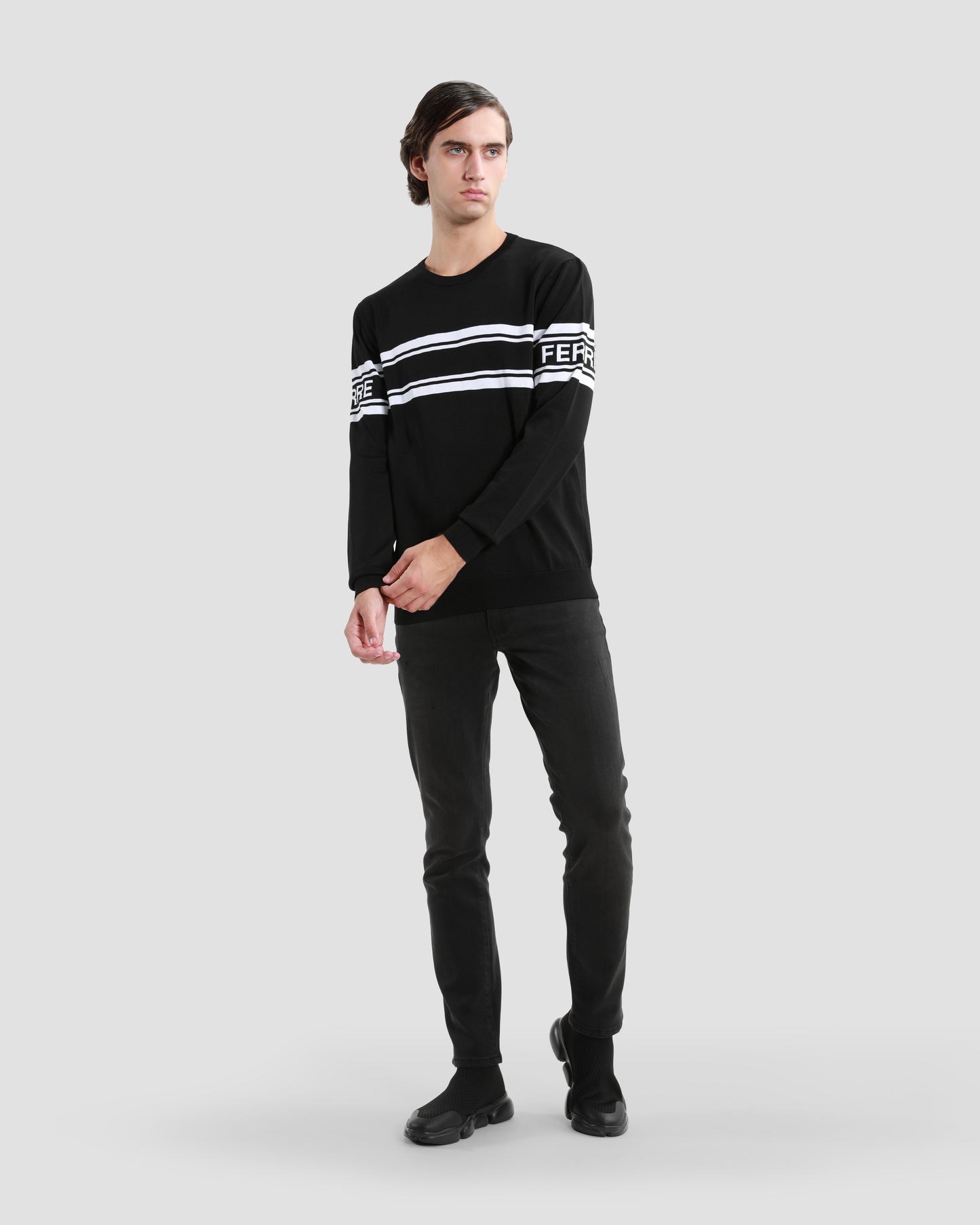Brand Detailed Sleeve Sweater