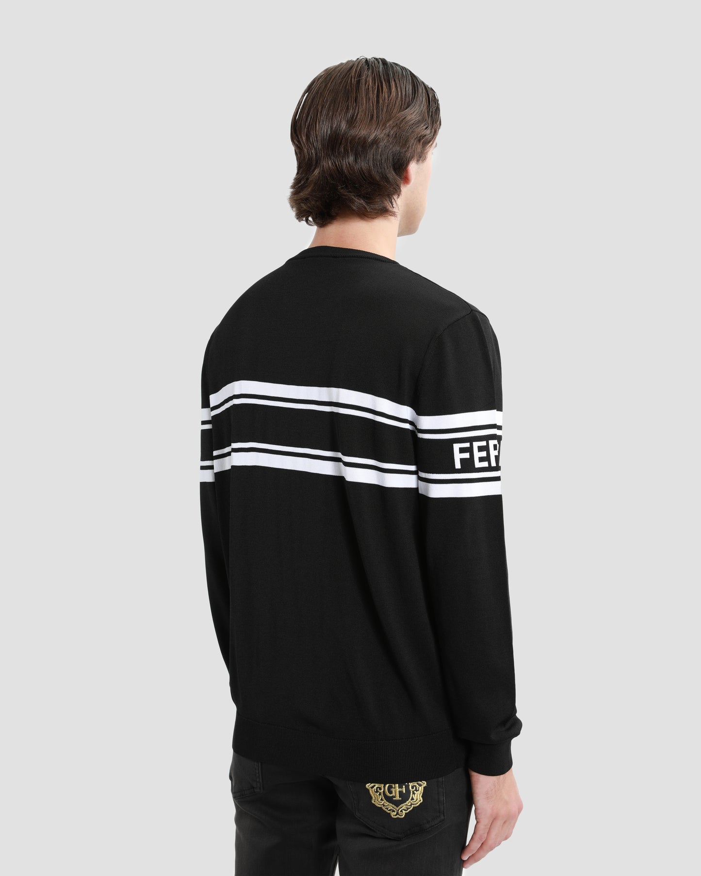 Brand Detailed Sleeve Sweater