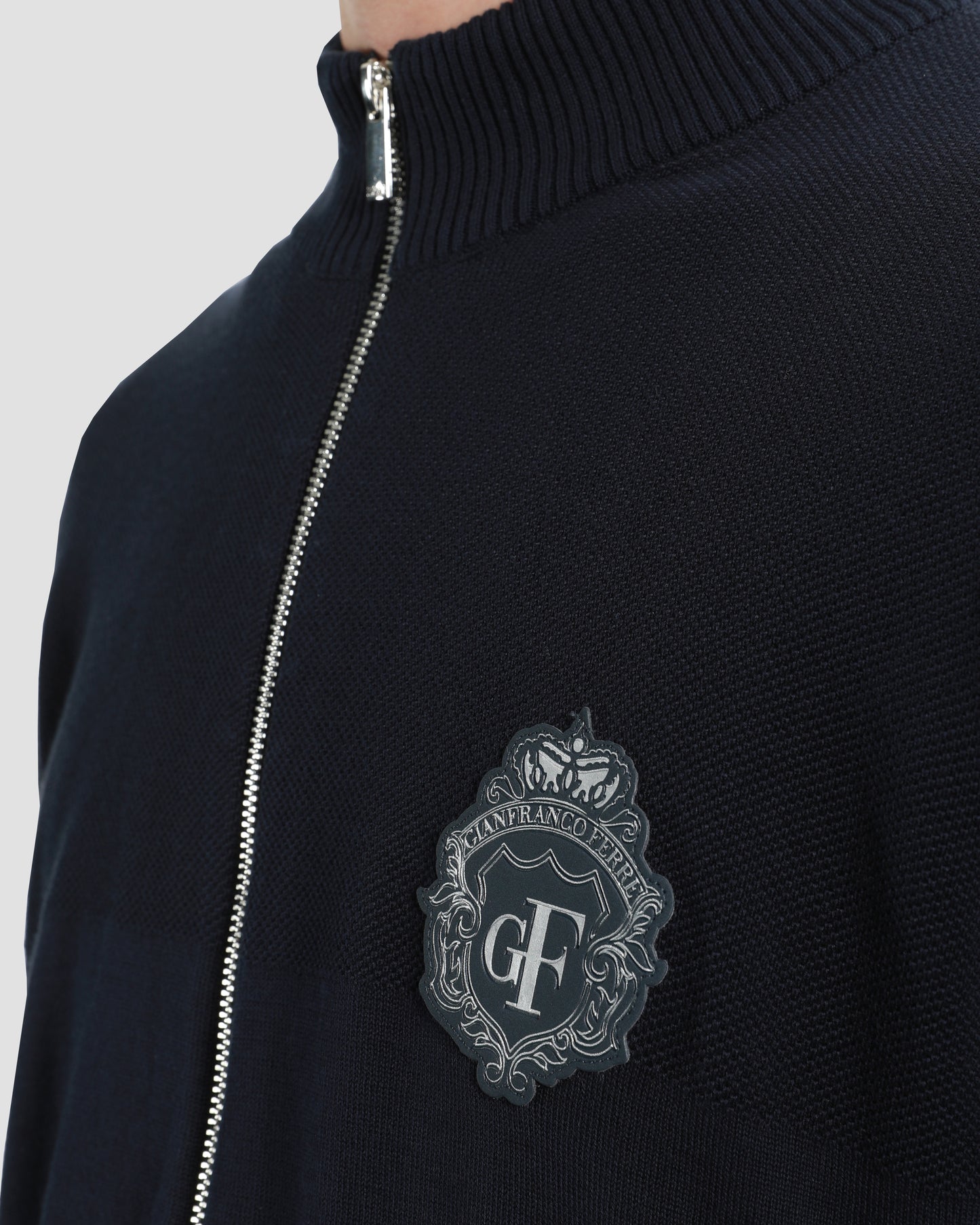 Navy Zip Up Cardigan
