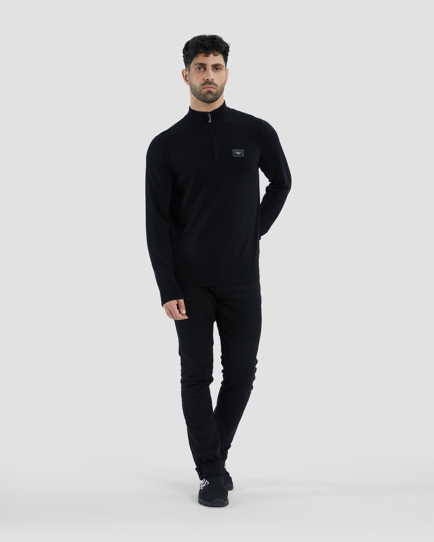 Metal Logo Patched Chest Sweater
