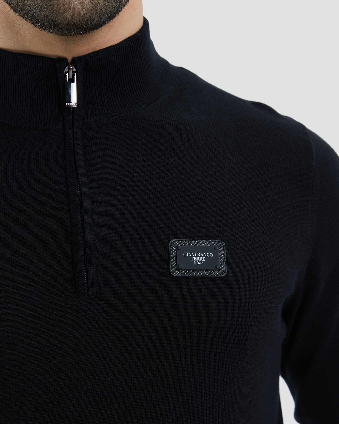 Metal Logo Patched Chest Sweater