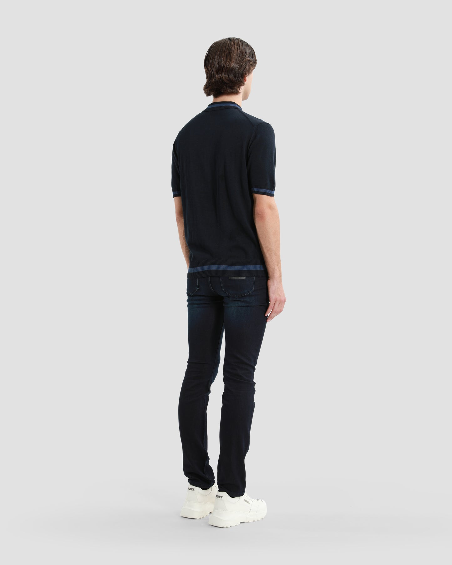 Half Zip Knitted Polo Shirt