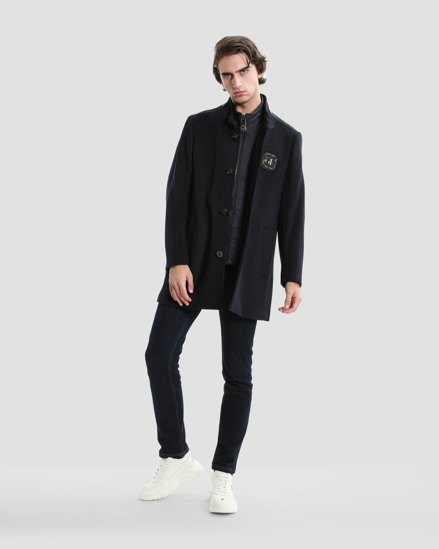 Two-Fastened Embroidered Coat