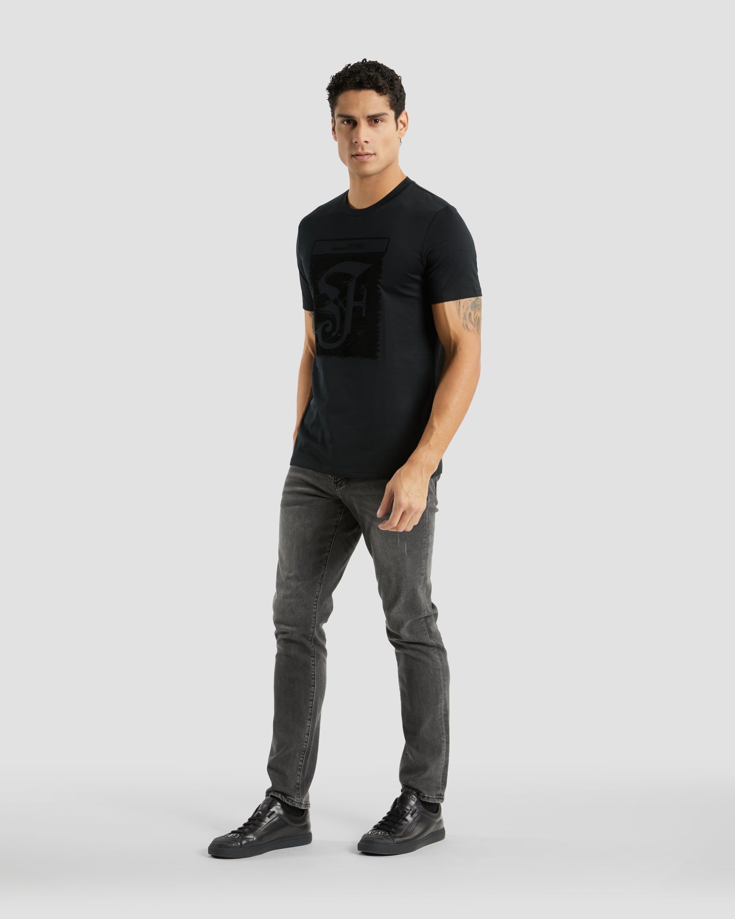 Tone-on-Tone Print T-Shirt