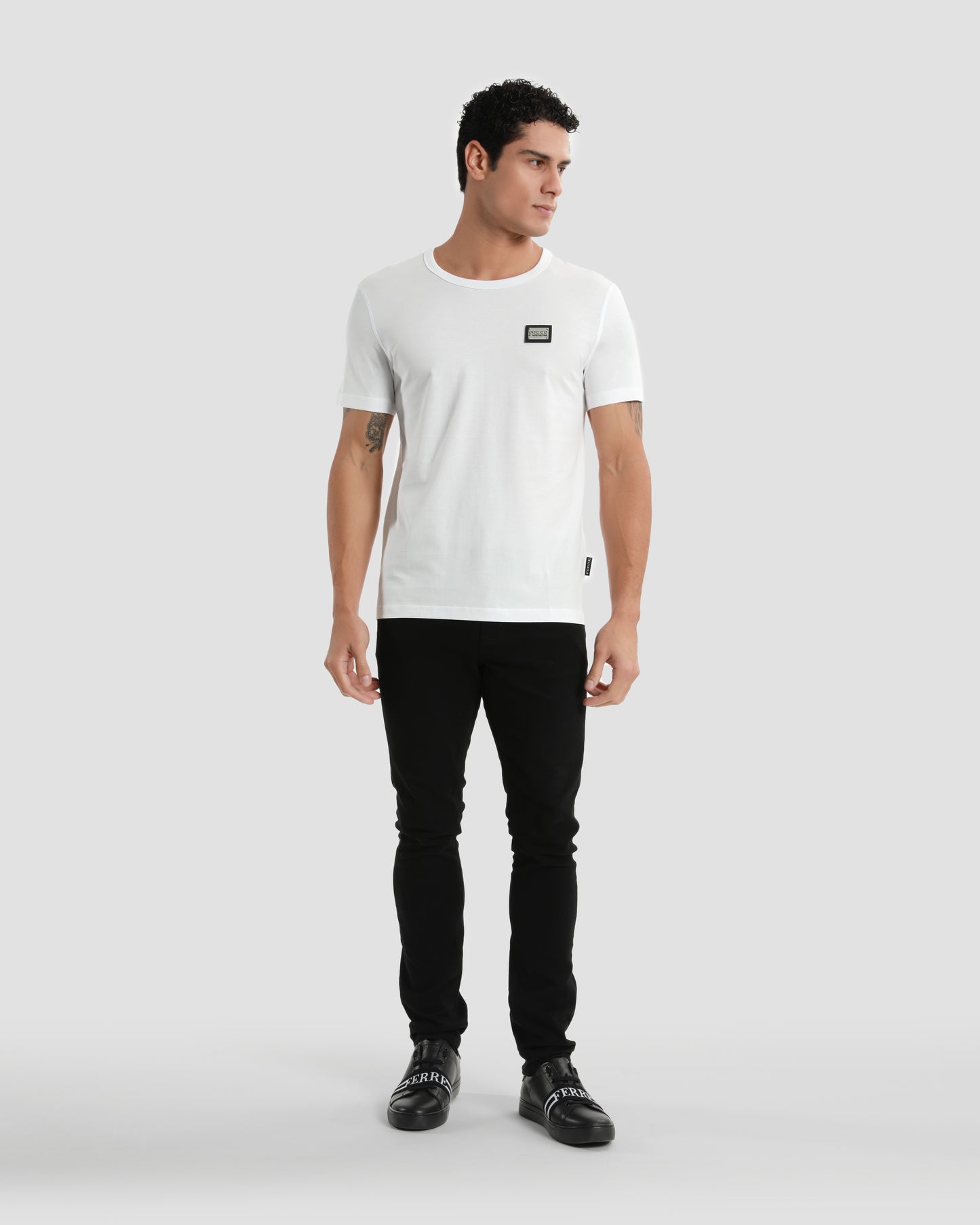 Metal Logo Patch Chest T-Shirt