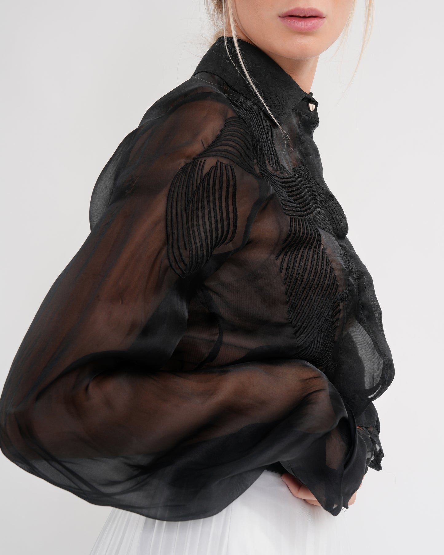 Black Sheer Silk Shirt