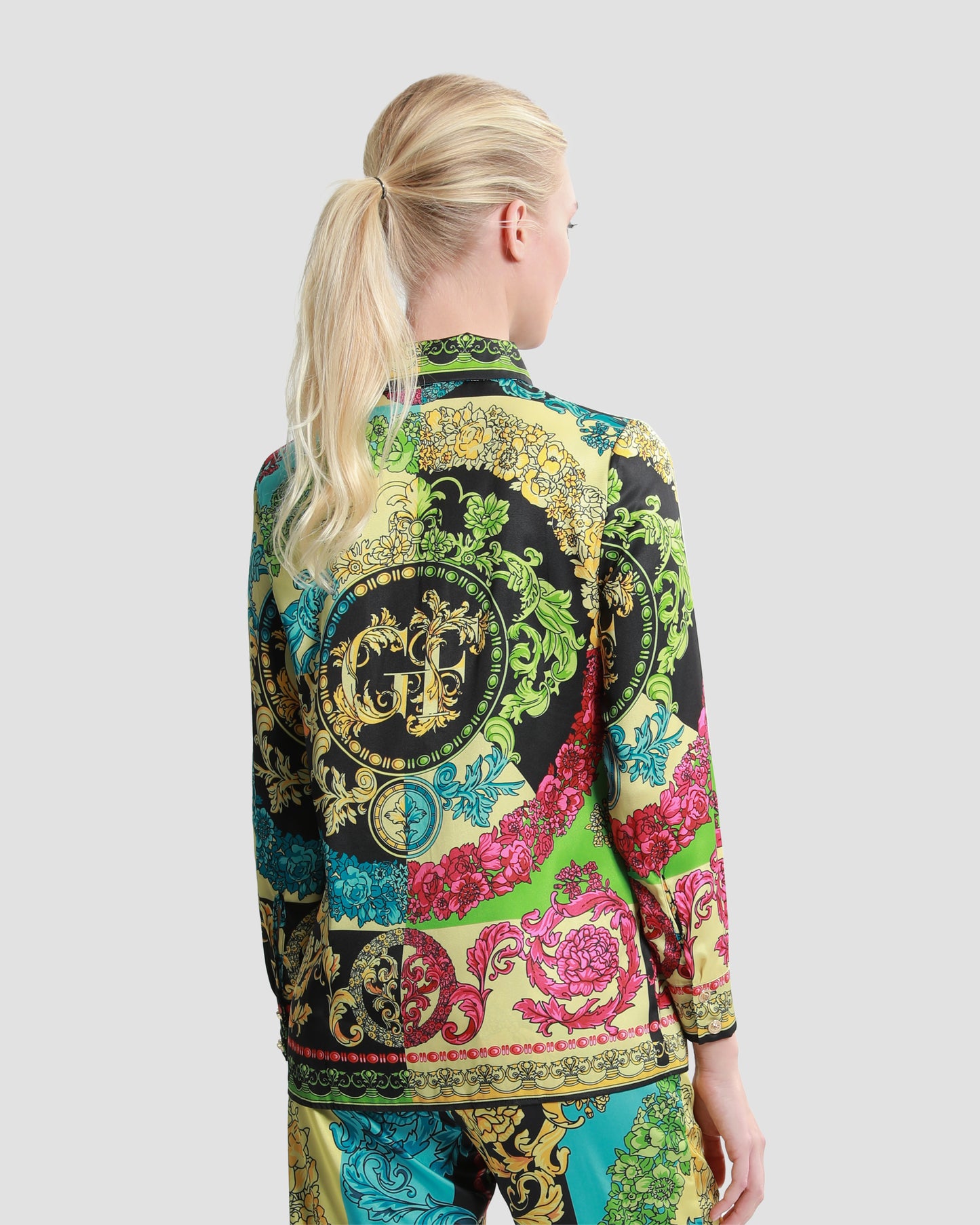 Ornate Color Block Print Shirt