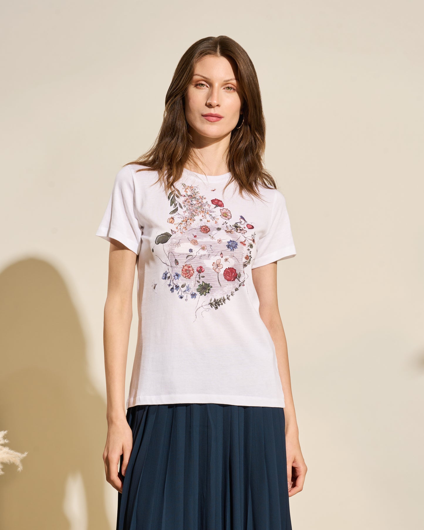 Floral Graphic Cotton T-Shirt