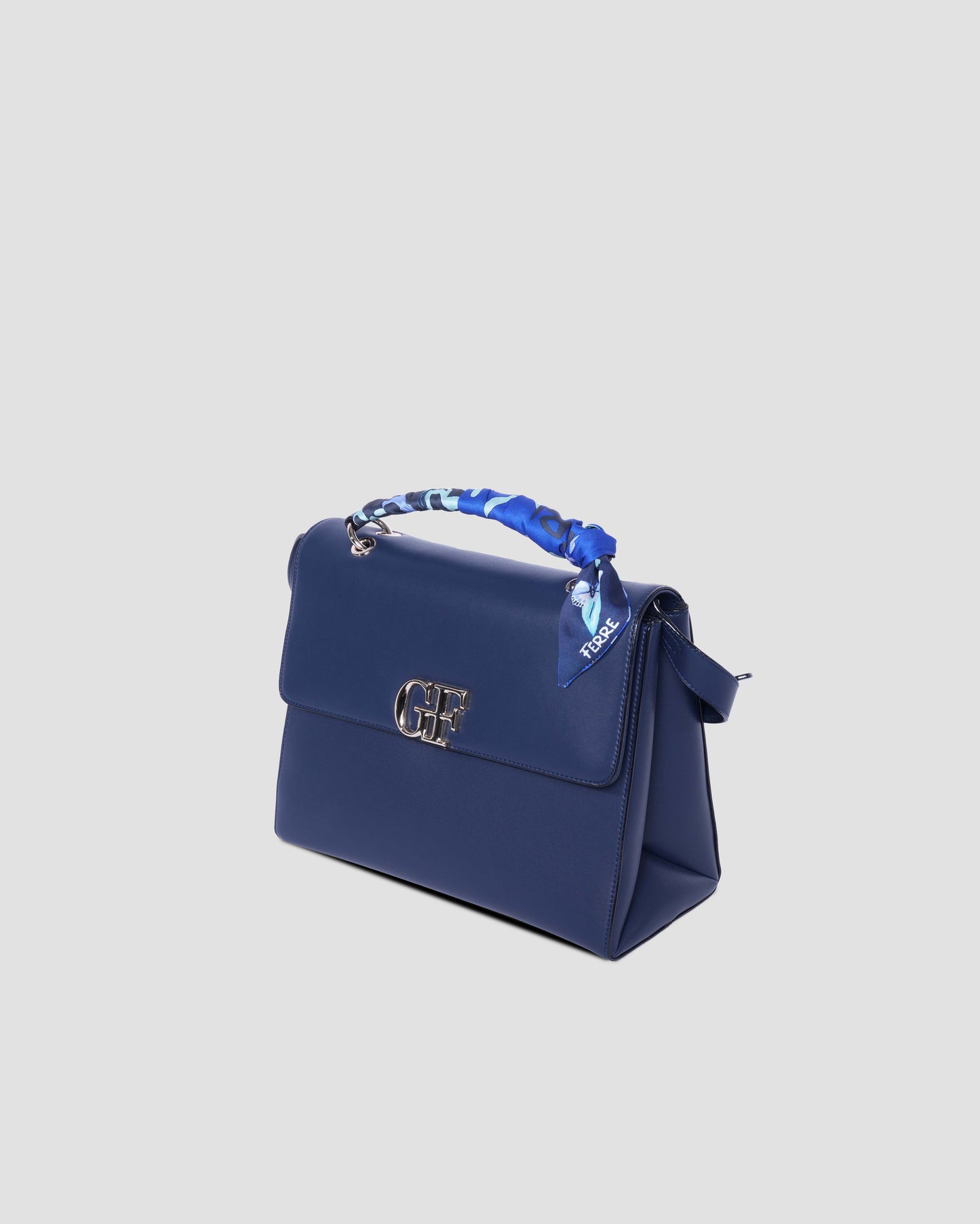 Logo Hand bag with Scarf-Tied Top Handle