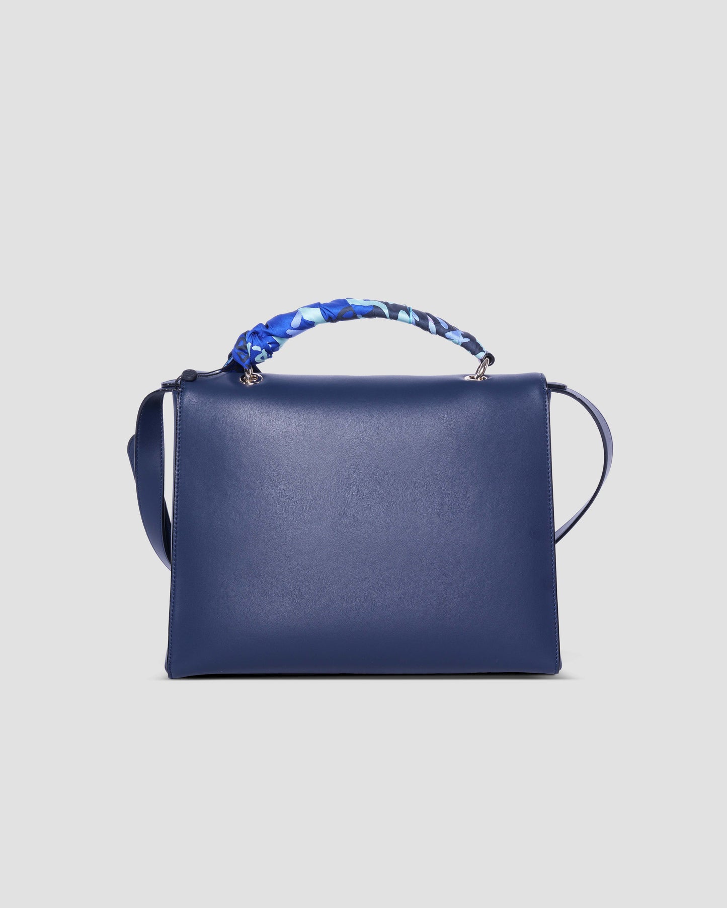 Logo Hand bag with Scarf-Tied Top Handle