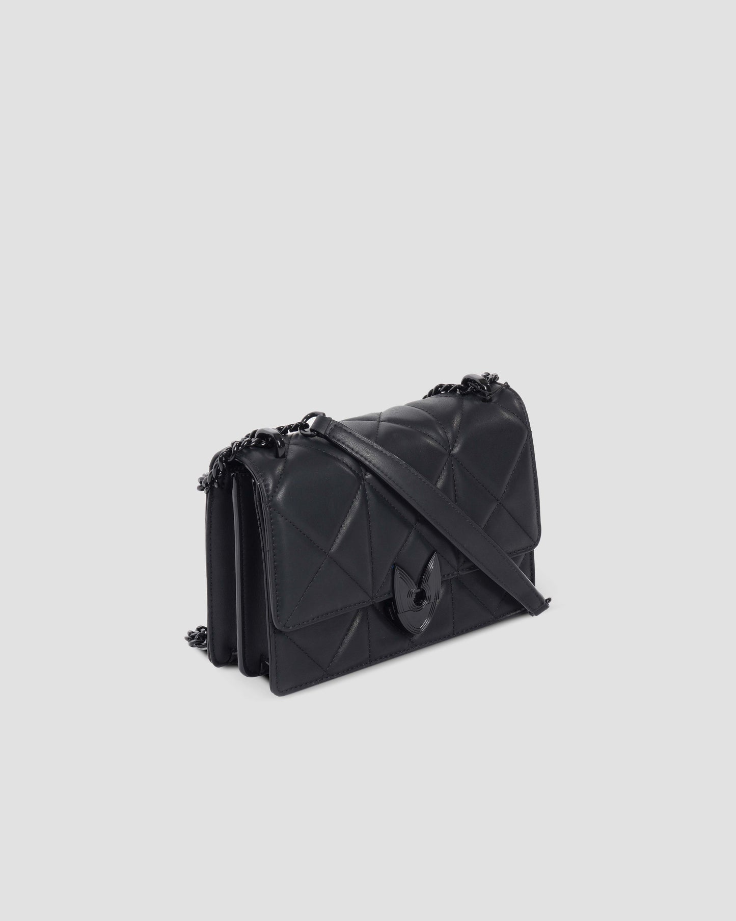 Black Quilted Leather Shoulder Bag