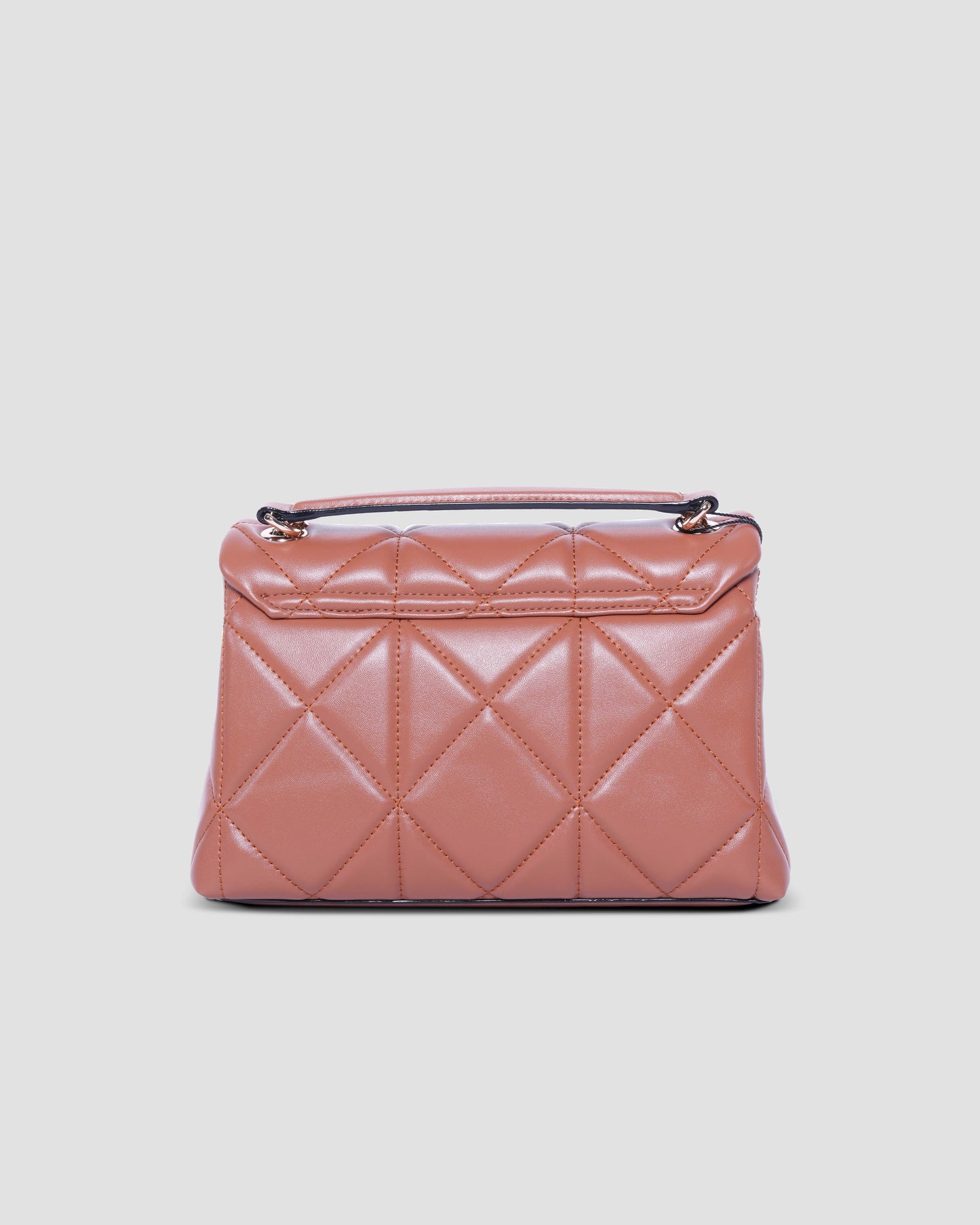 Camel Quilted Leather Shoulder Bag