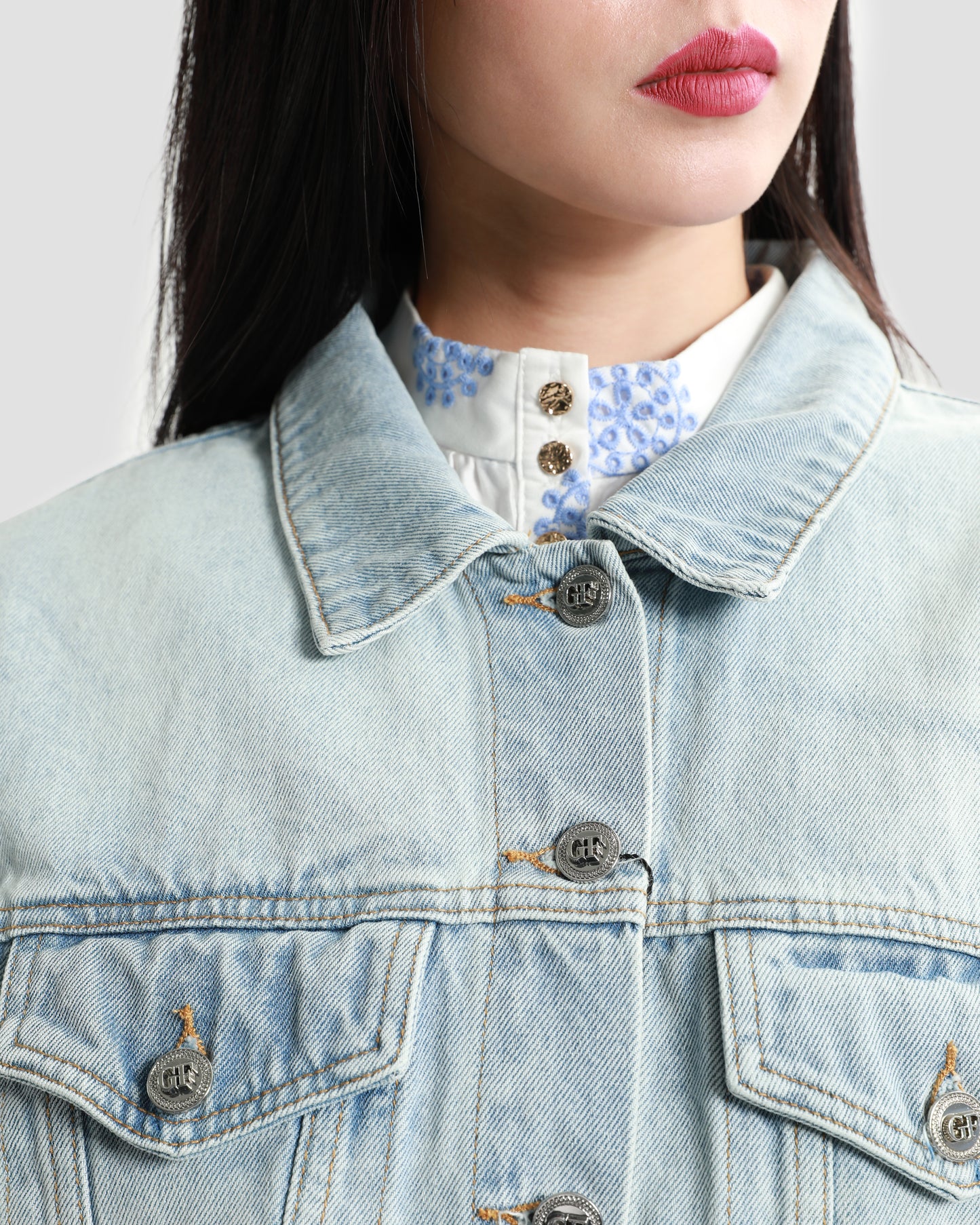 GF Floral Logo Denim Jacket
