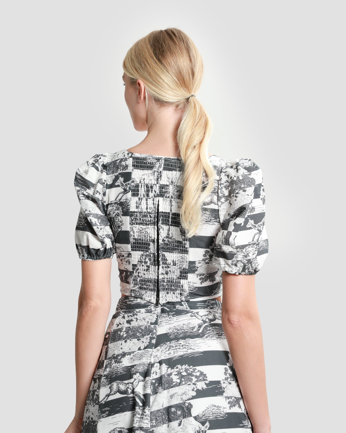 Toile Printed Cropped Top