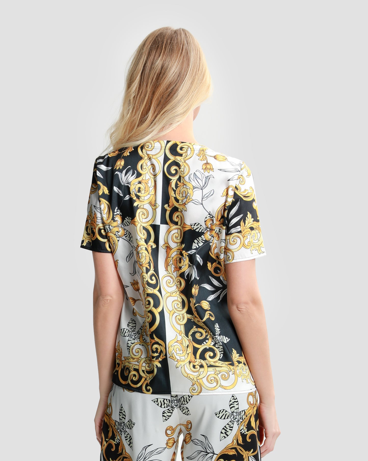 Baroque Floral Print Top