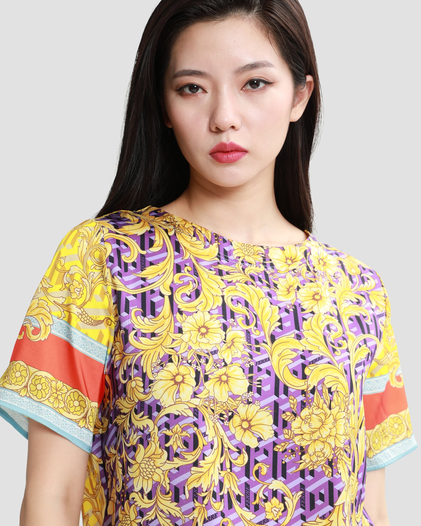 Geometric Baroque Print Top