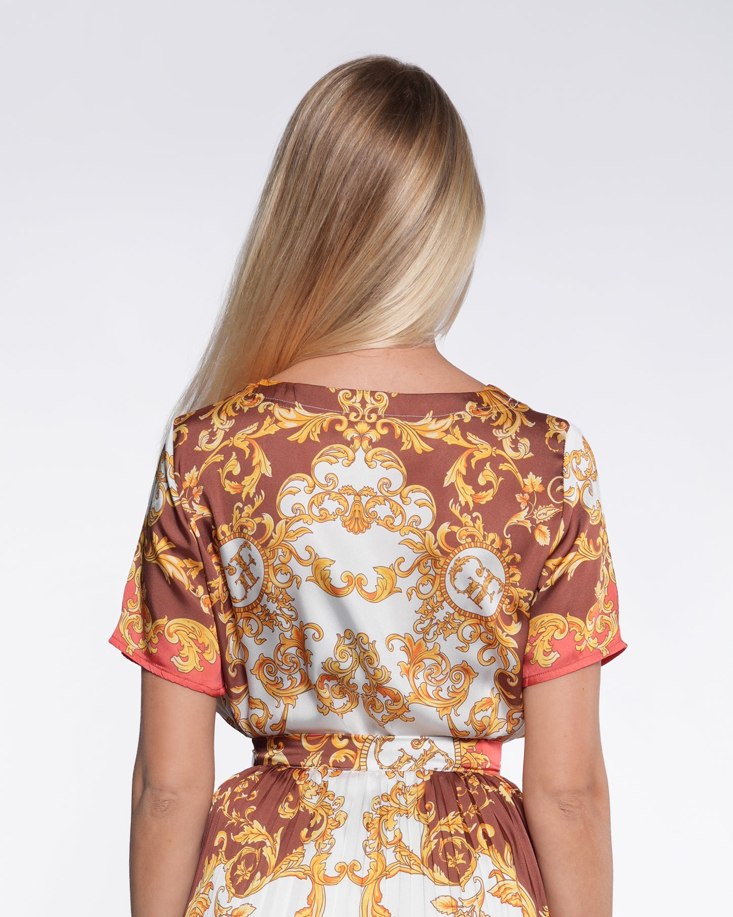 Bordeaux Ornamental Print Top