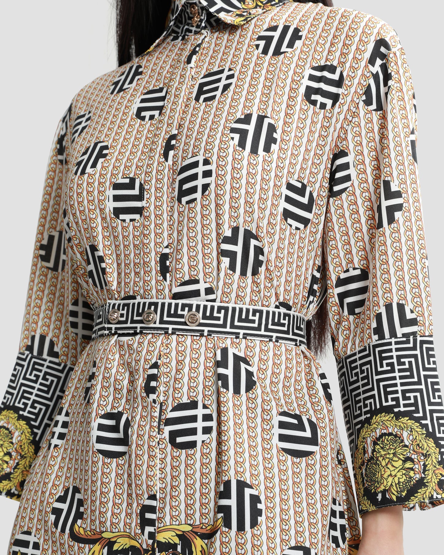 Geometric Baroque Mini Dress