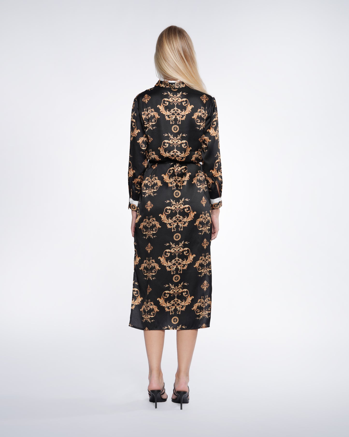 Baroque Print Midi Dress
