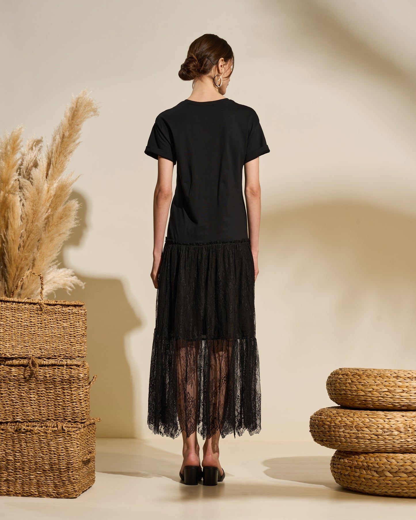 Lace Hem T-Shirt Dress