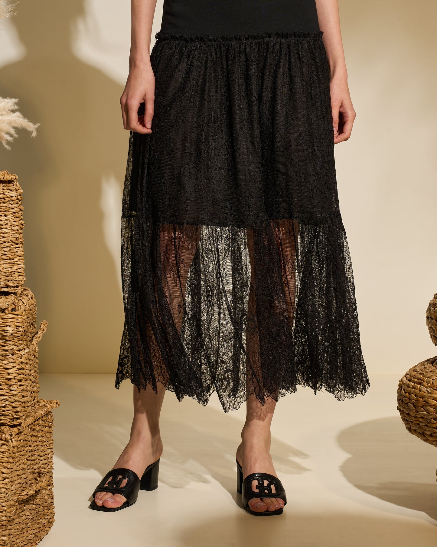 Lace Hem T-Shirt Dress