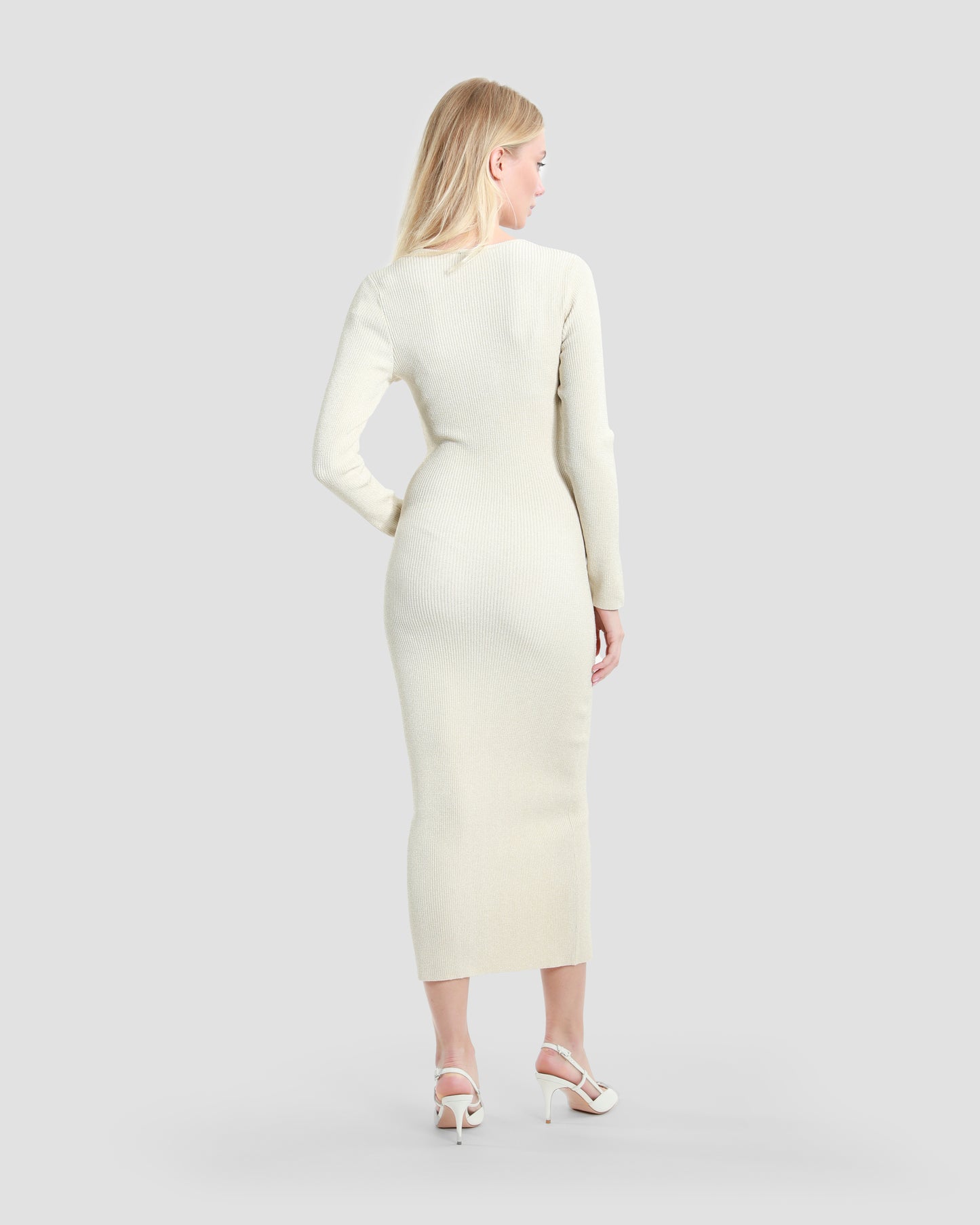 Buttoned Front Midi Dress