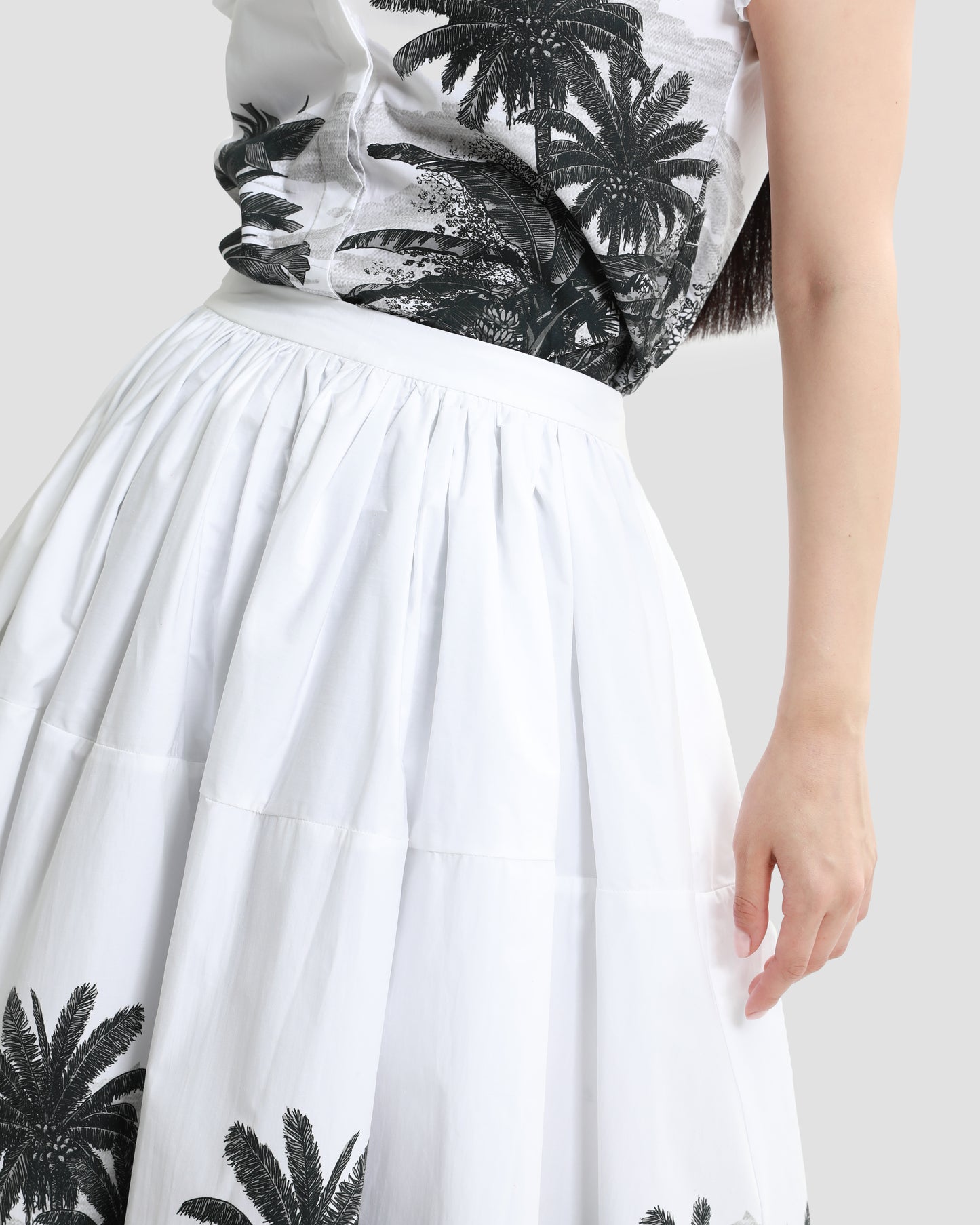Botanical Placement Printed Skirt