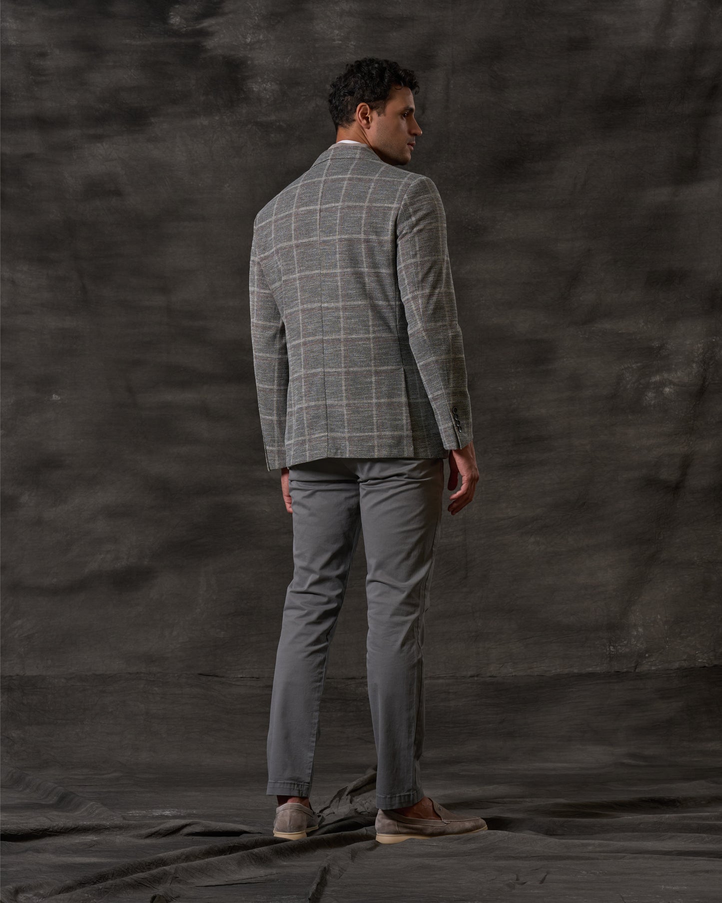Grey Check Convertible Jacket