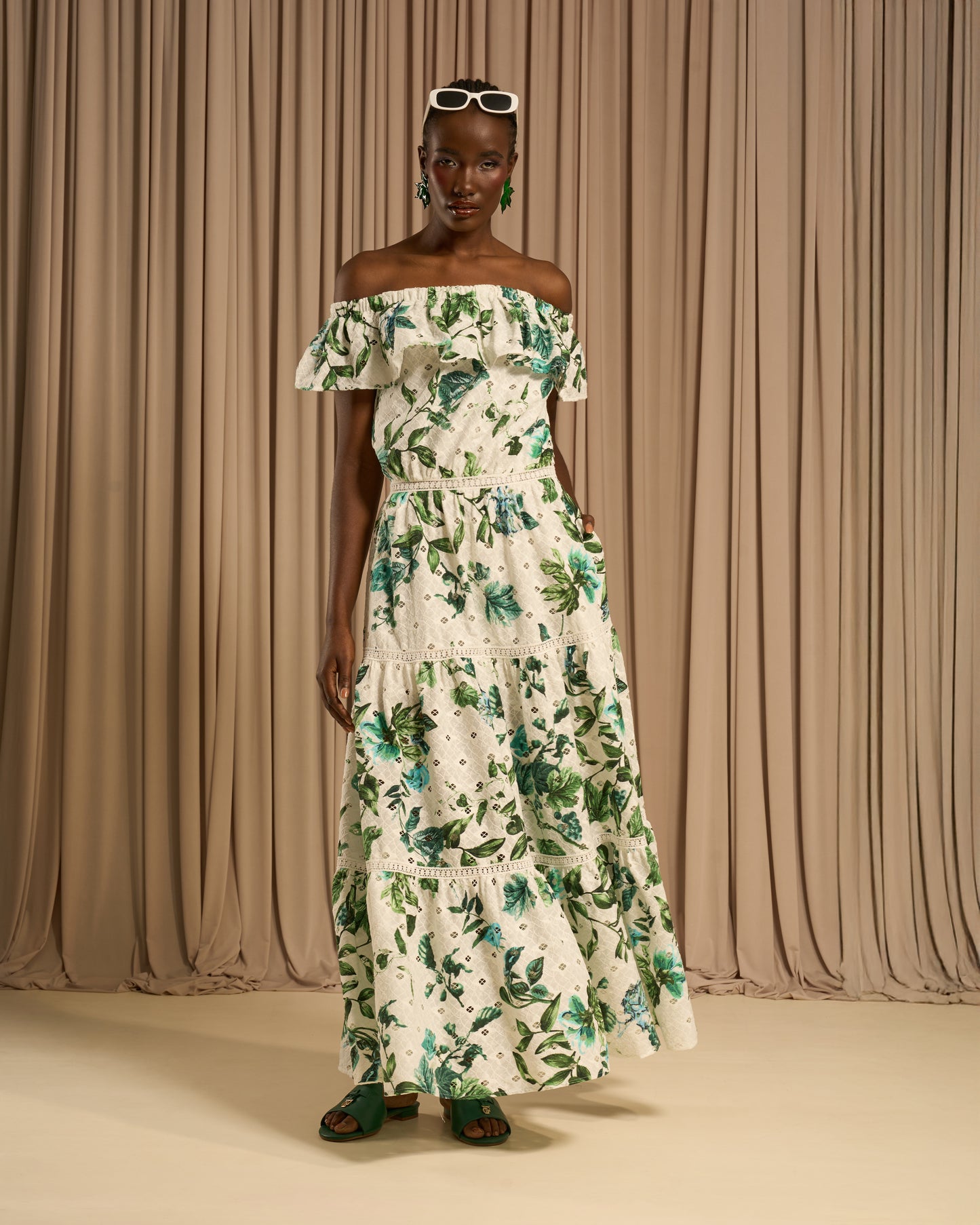 Off Shoulder Tiered Maxi Dress