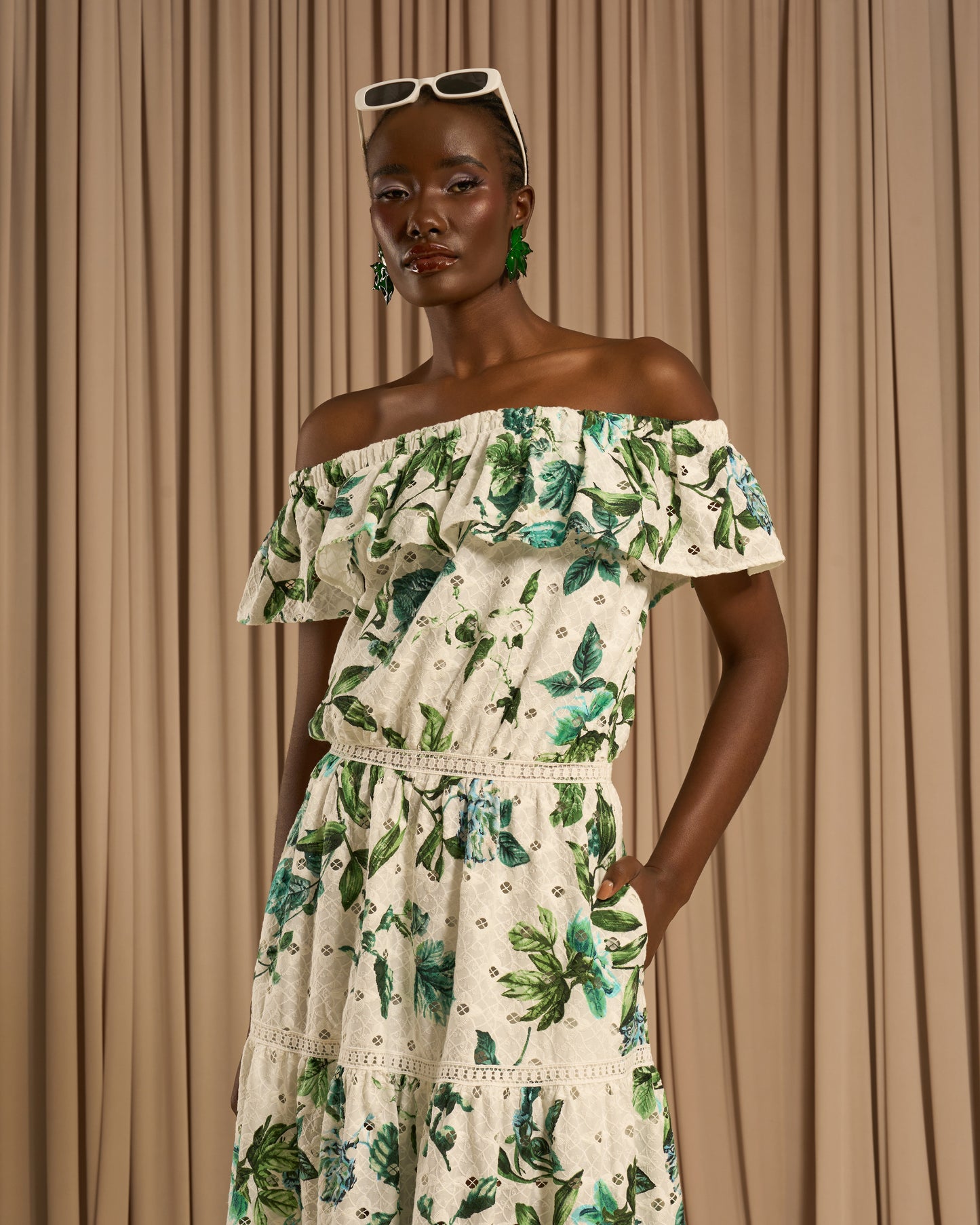 Off Shoulder Tiered Maxi Dress