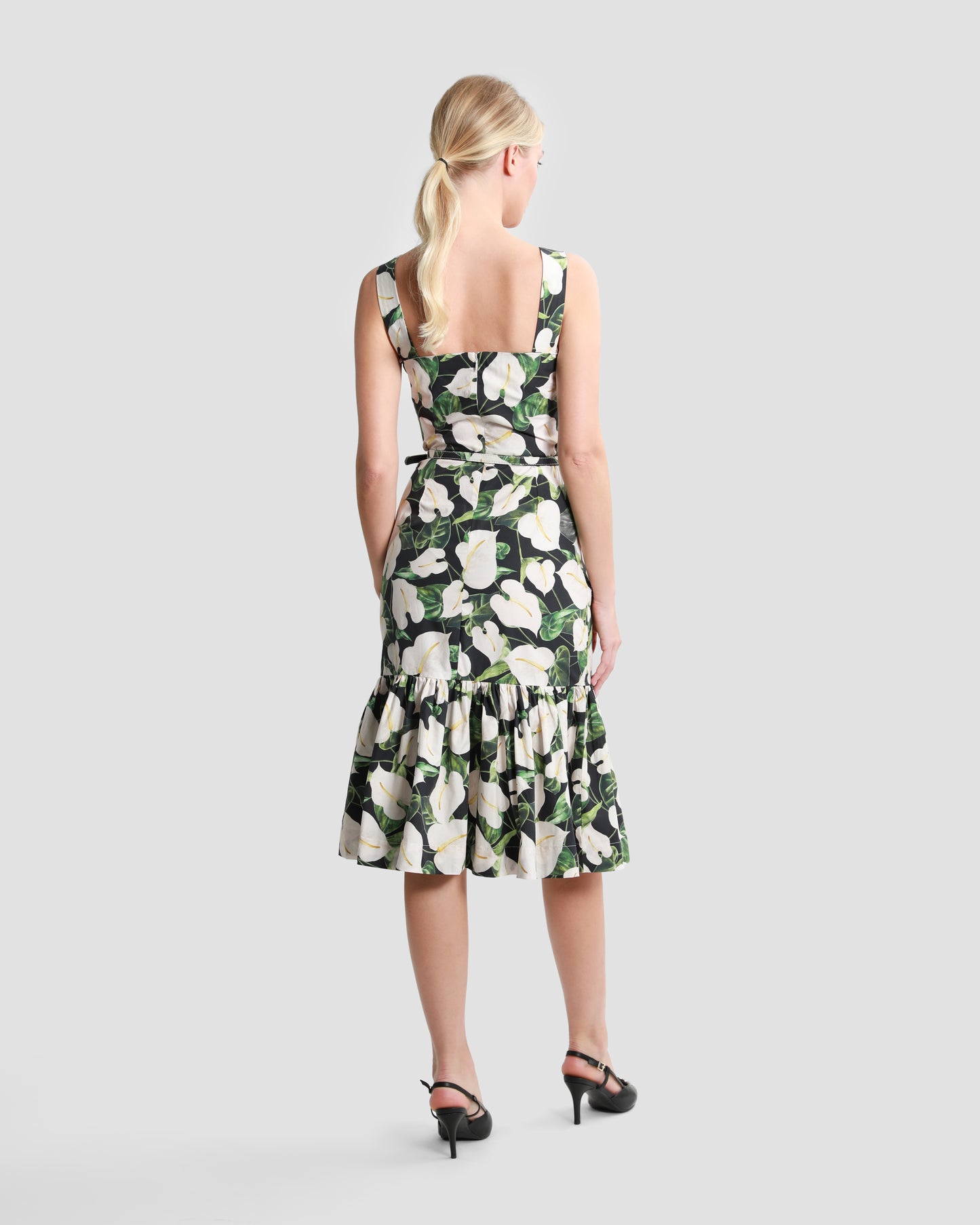 Floral-Tiered Midi Dress