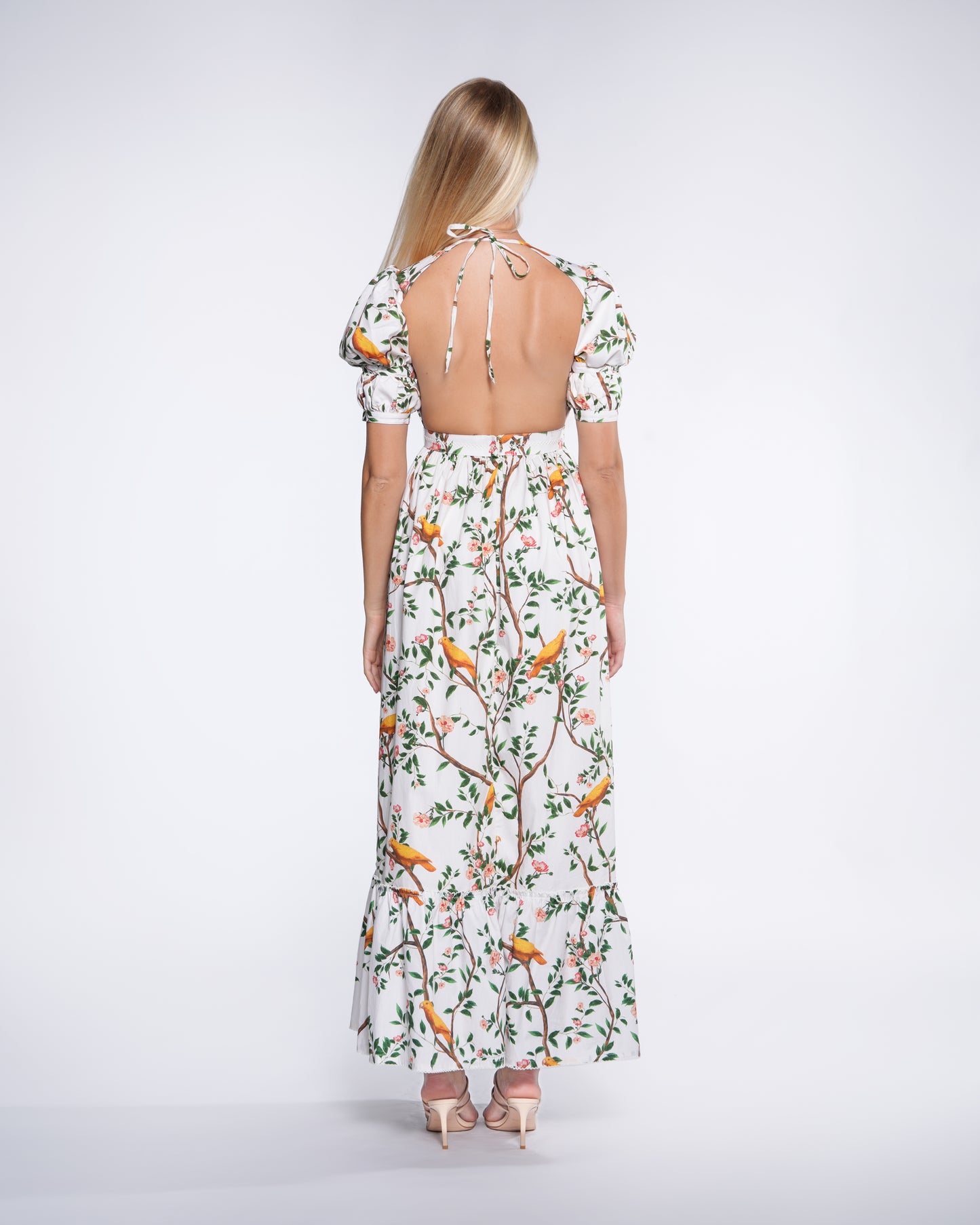 Floral Open Back Maxi Dress