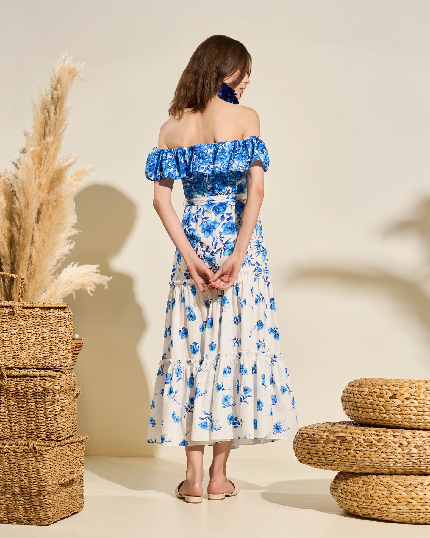 Off-Shoulder Floral Maxi Dress