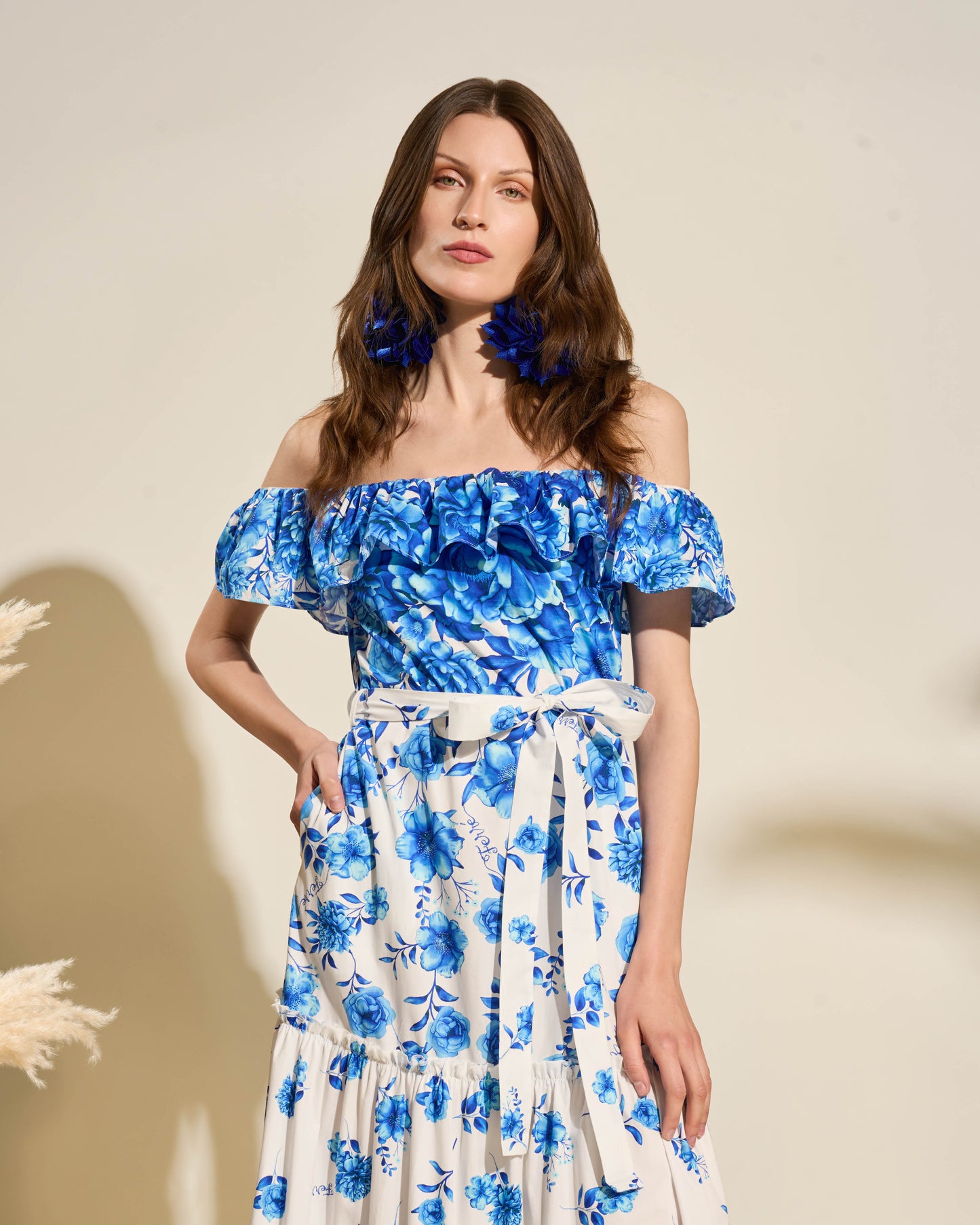 Off-Shoulder Floral Maxi Dress