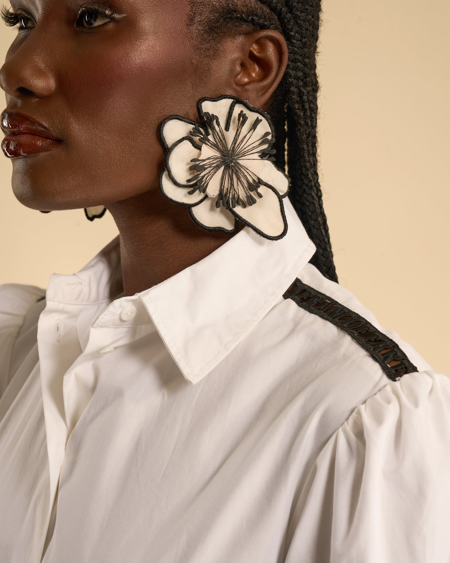 Shirt Dress with Embroidered Cut-Out Logo