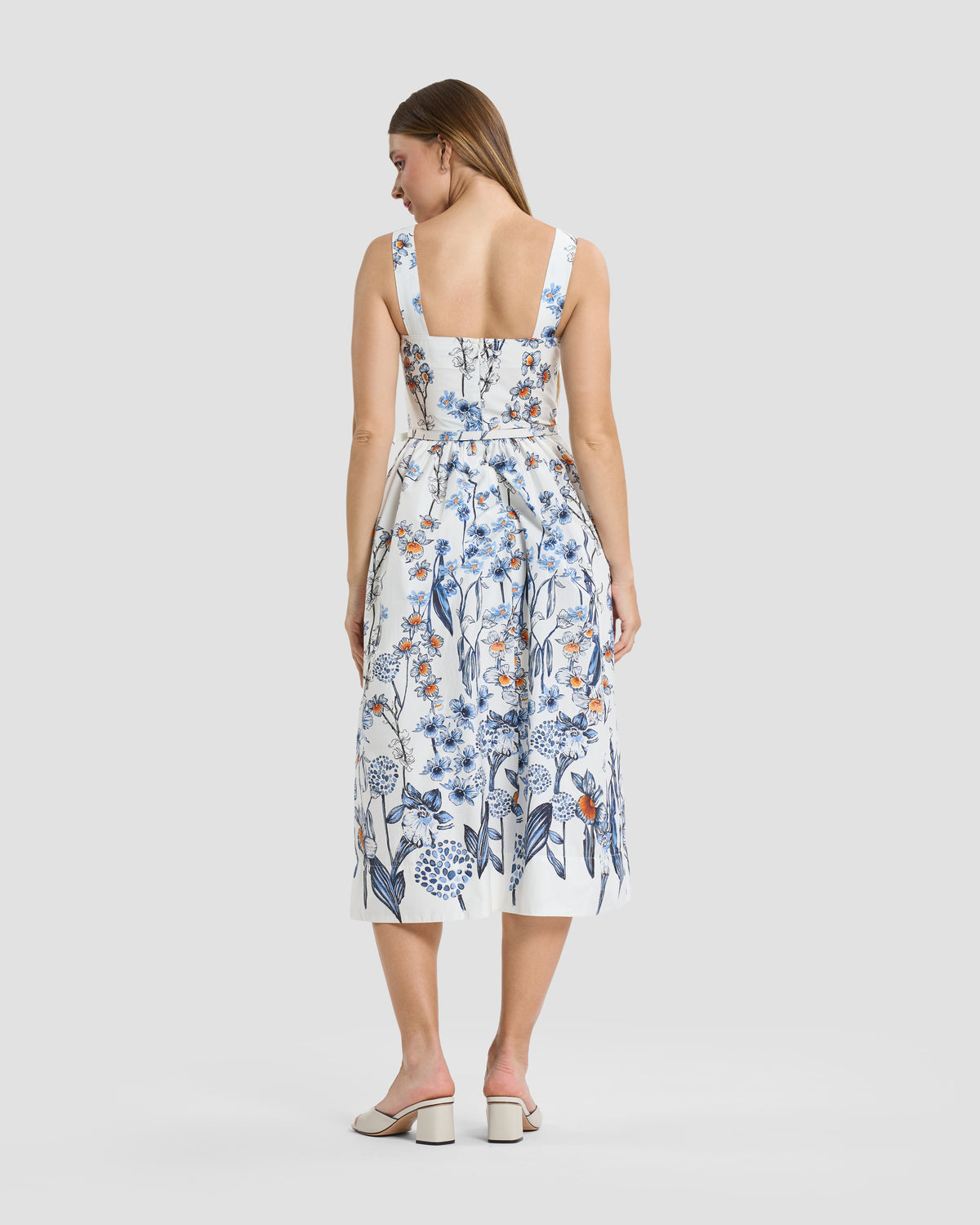 Wildflower Print Belted Midi Dress