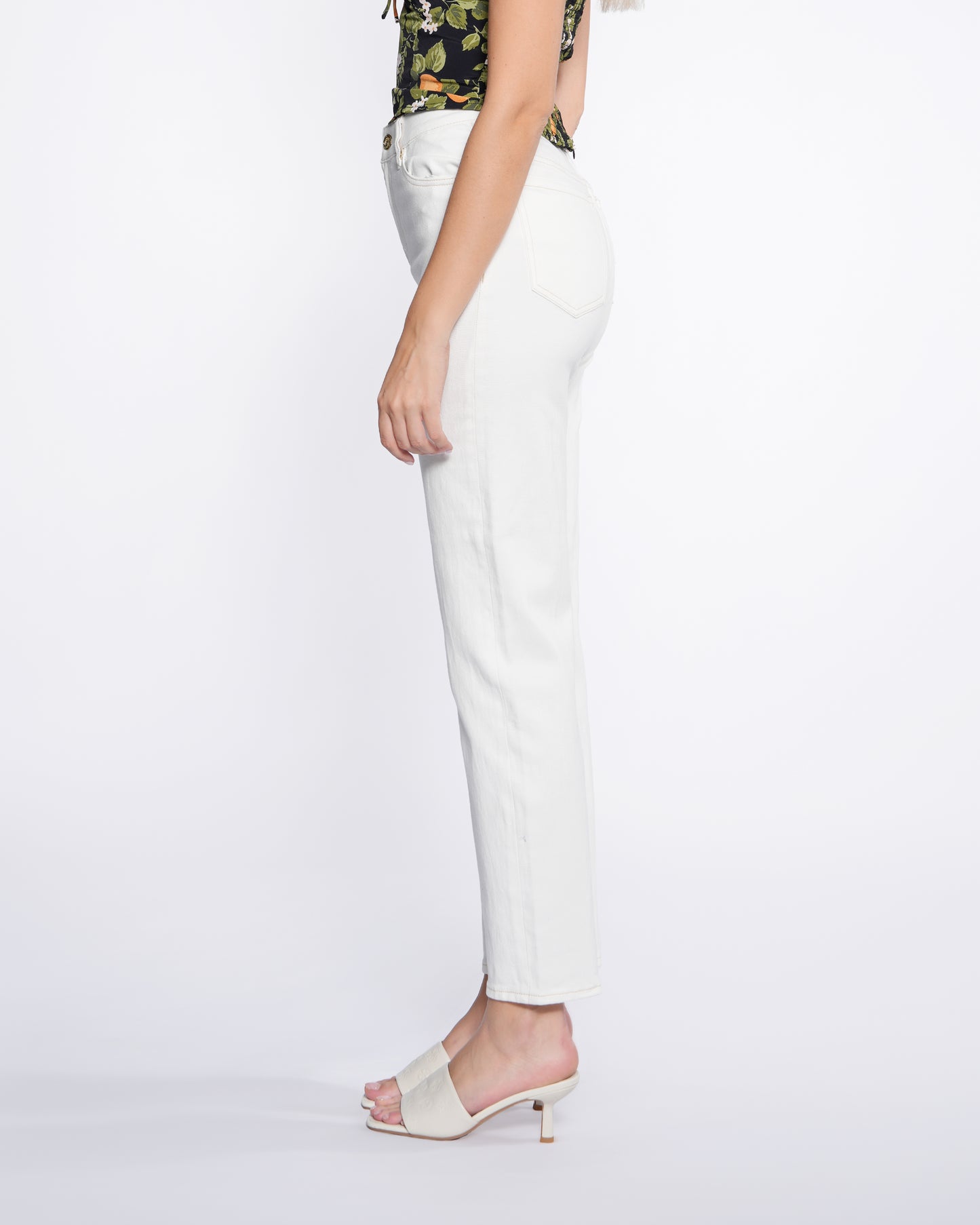 Straight Pants with Contrast Stitching