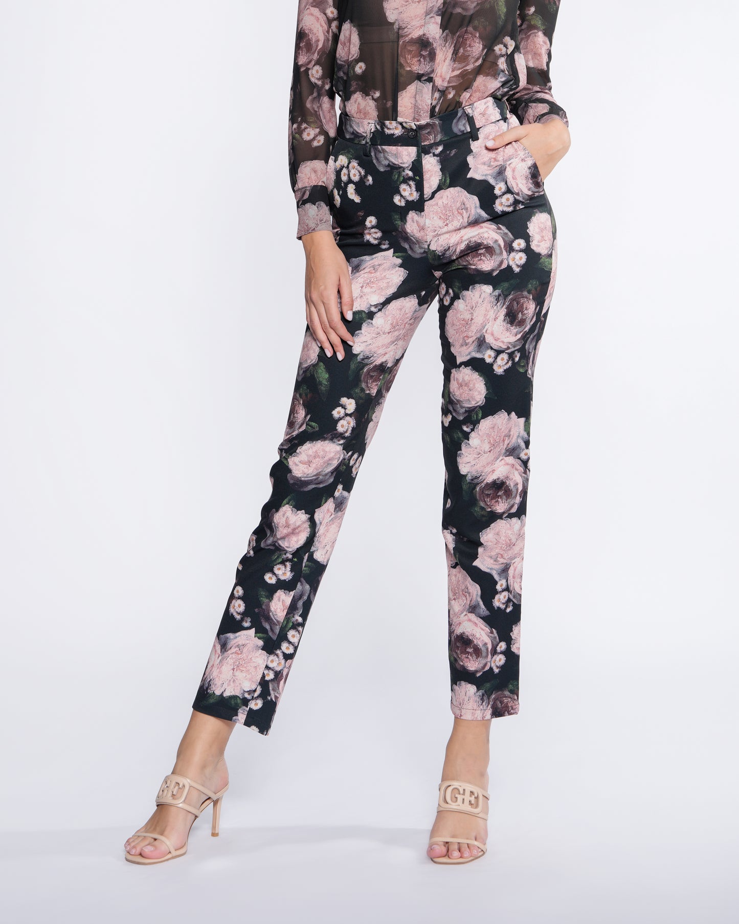 Floral Print Straight Pants