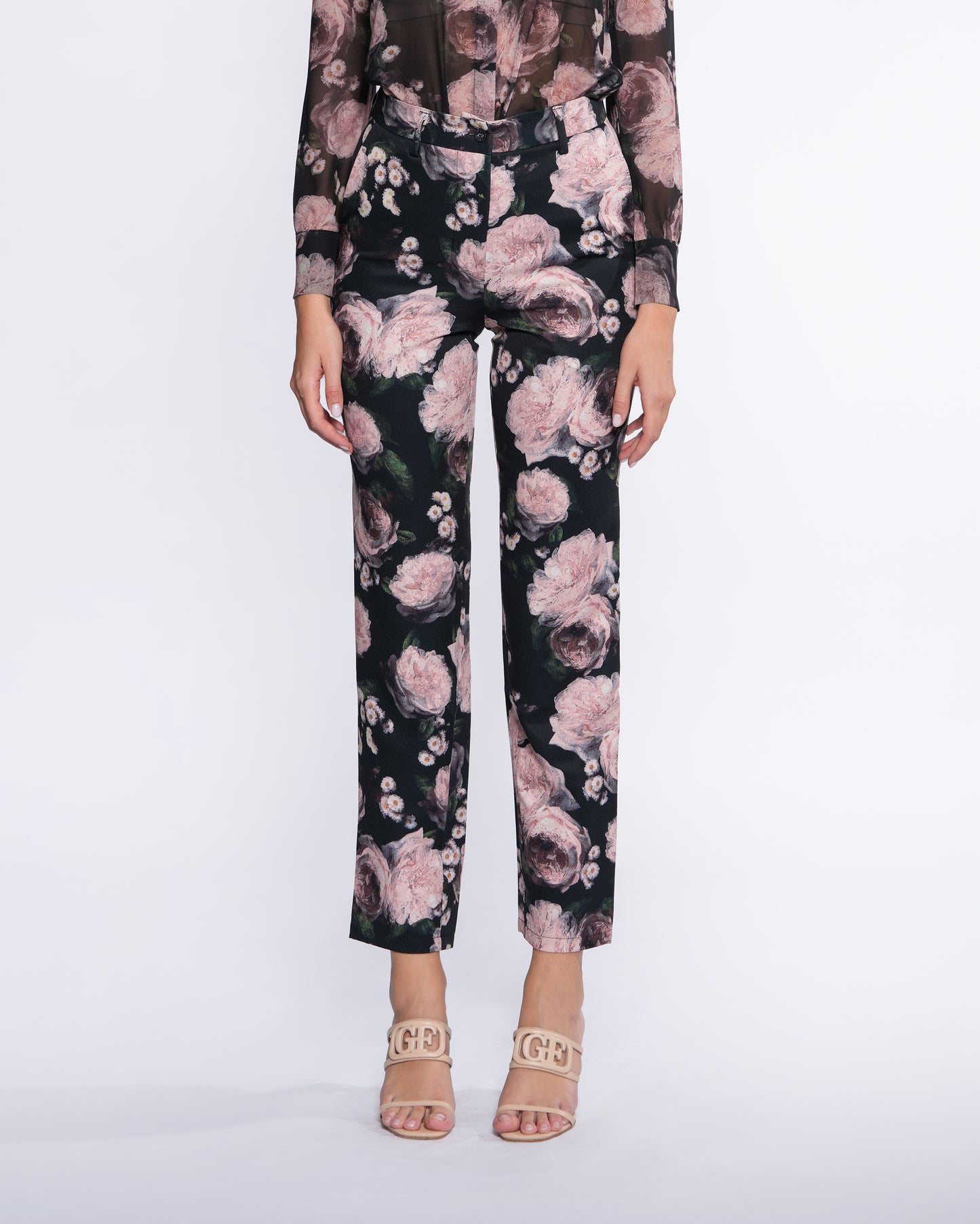 Floral Print Straight Pants