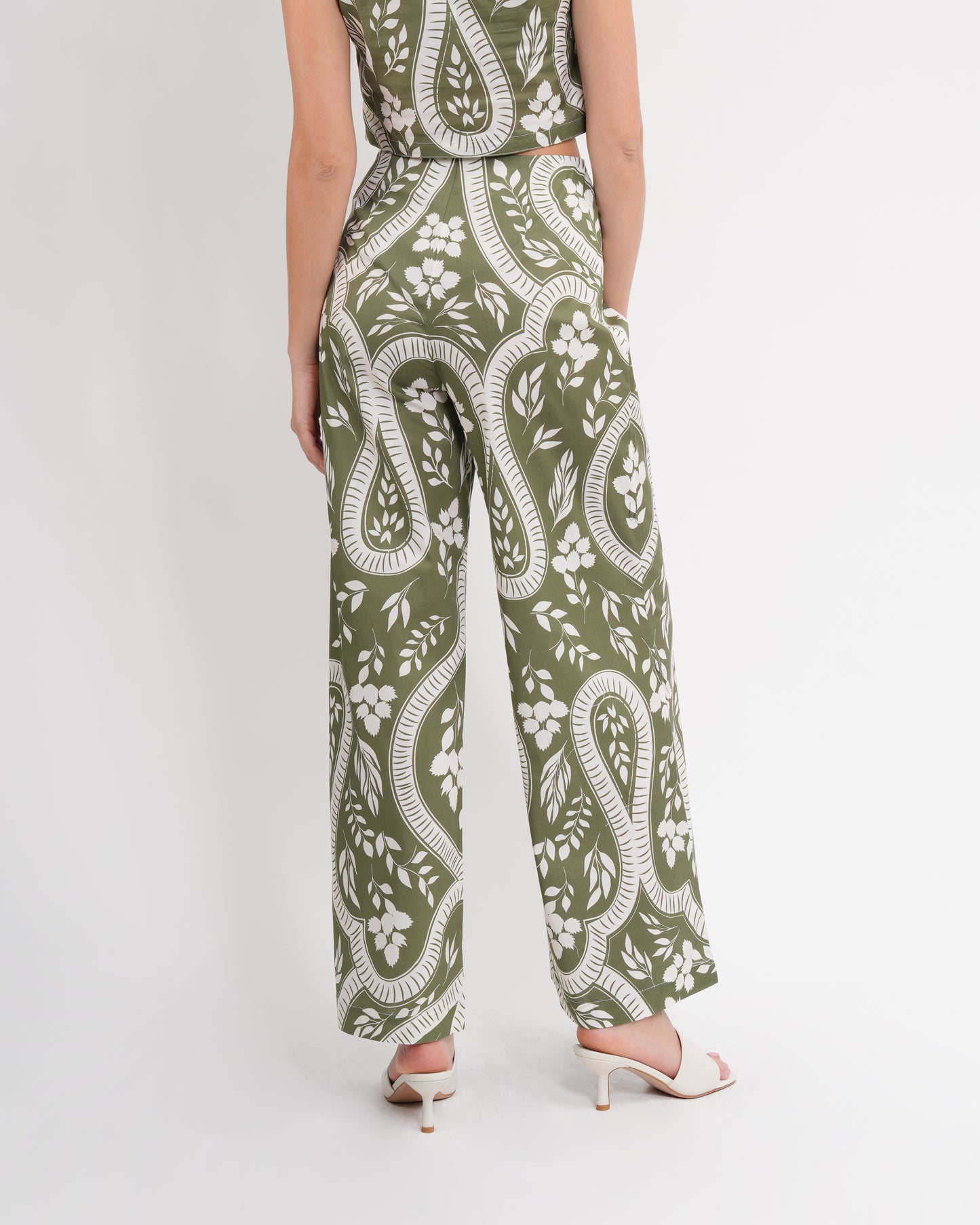 Paisley Print Wide Leg Pants