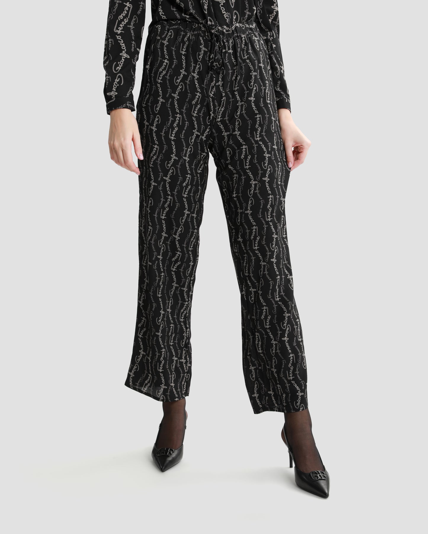Logo Print Wide Leg Trouser