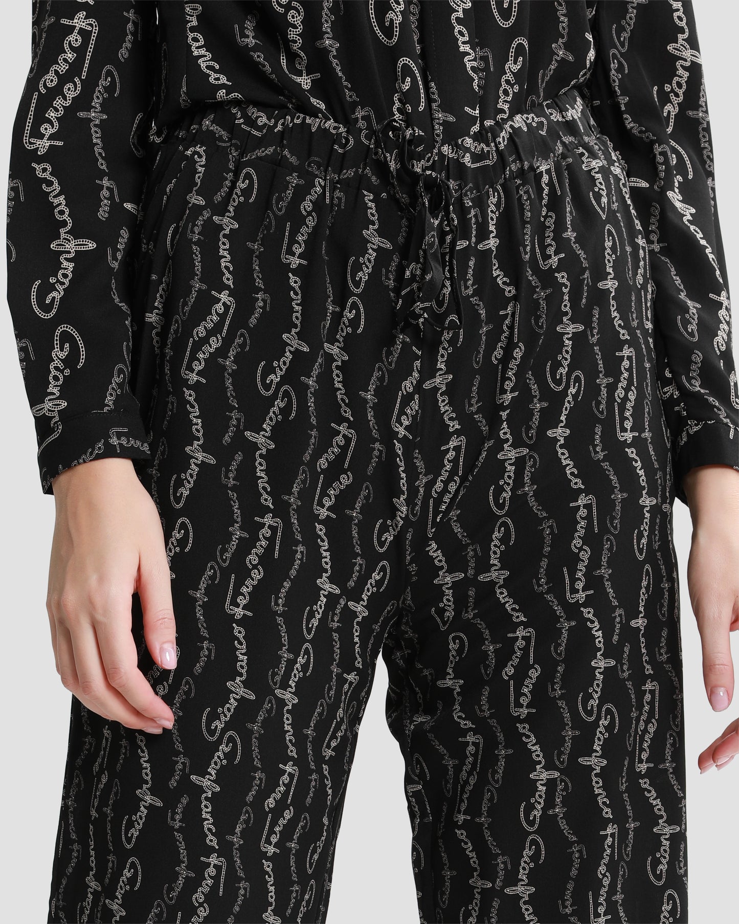 Logo Print Wide Leg Trouser