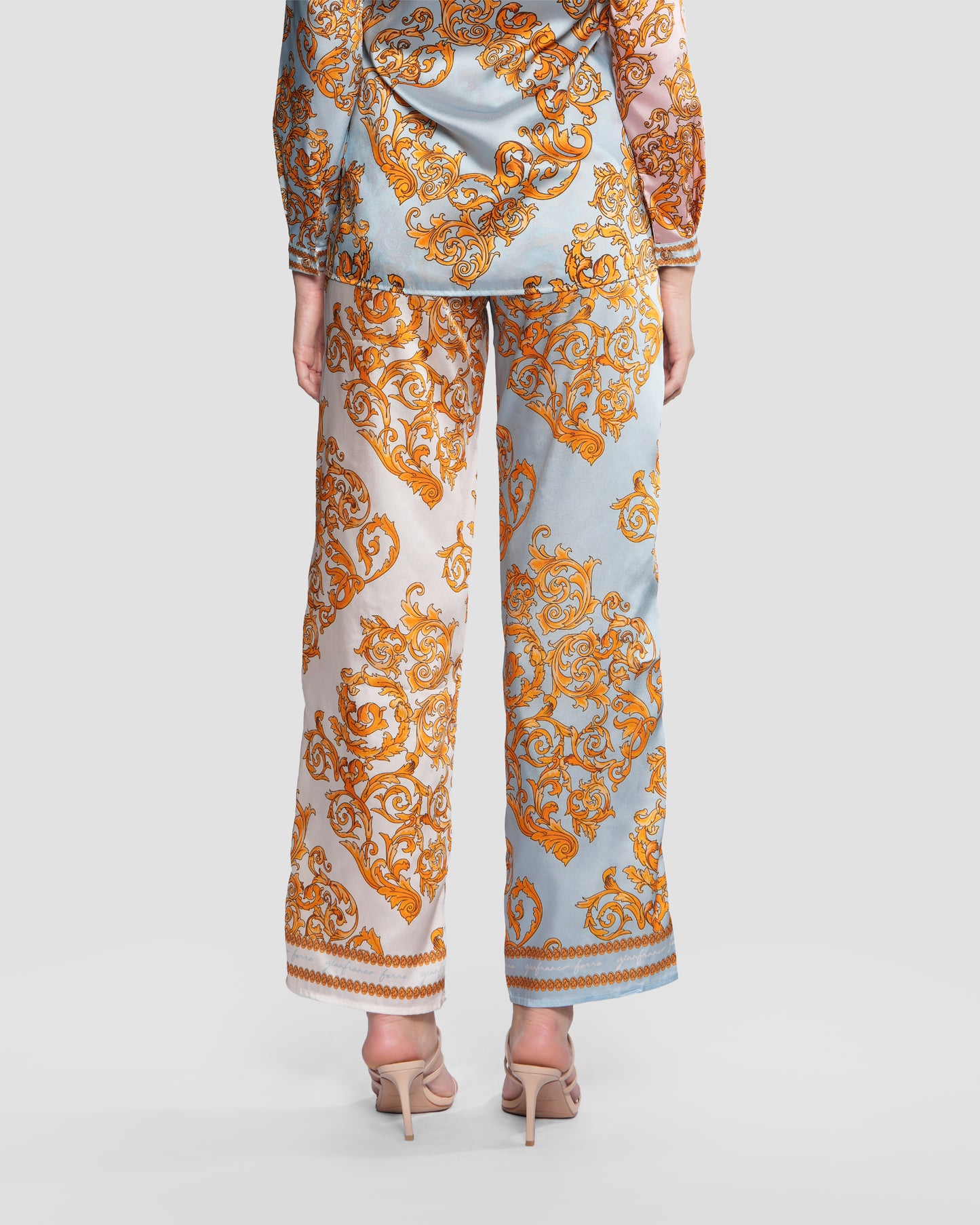 Baroque Motif Wide-Leg Trouser