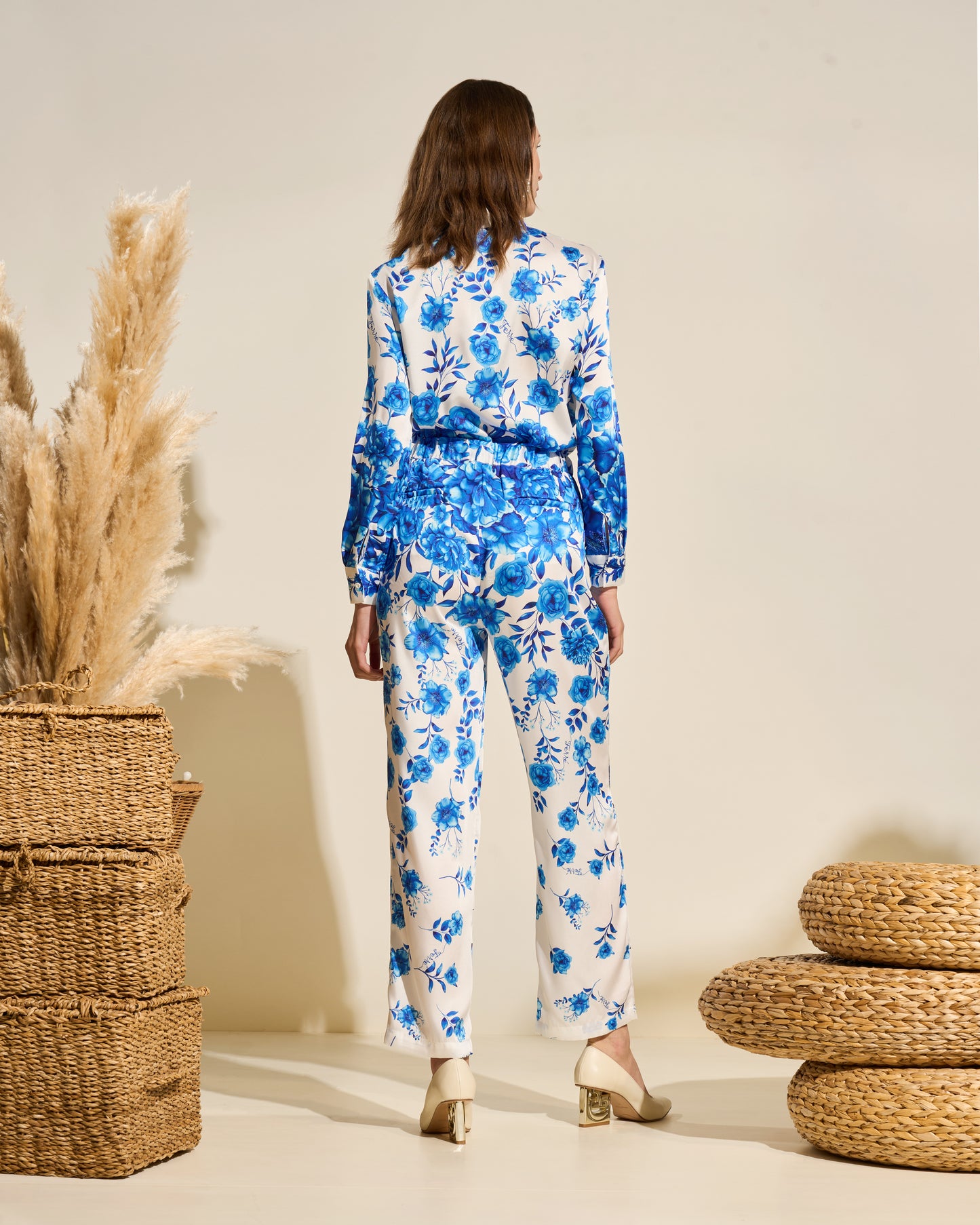 Floral Straight-Leg Pants