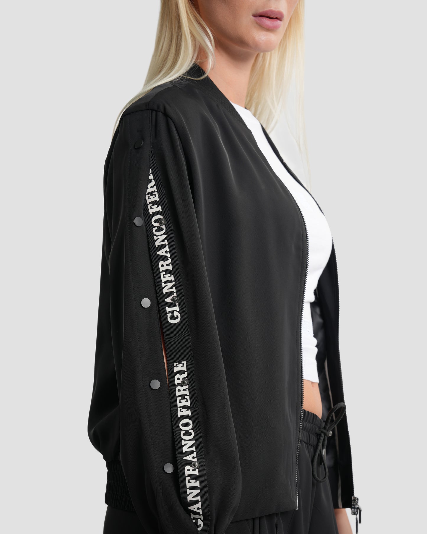 Button Slit Bomber Jacket